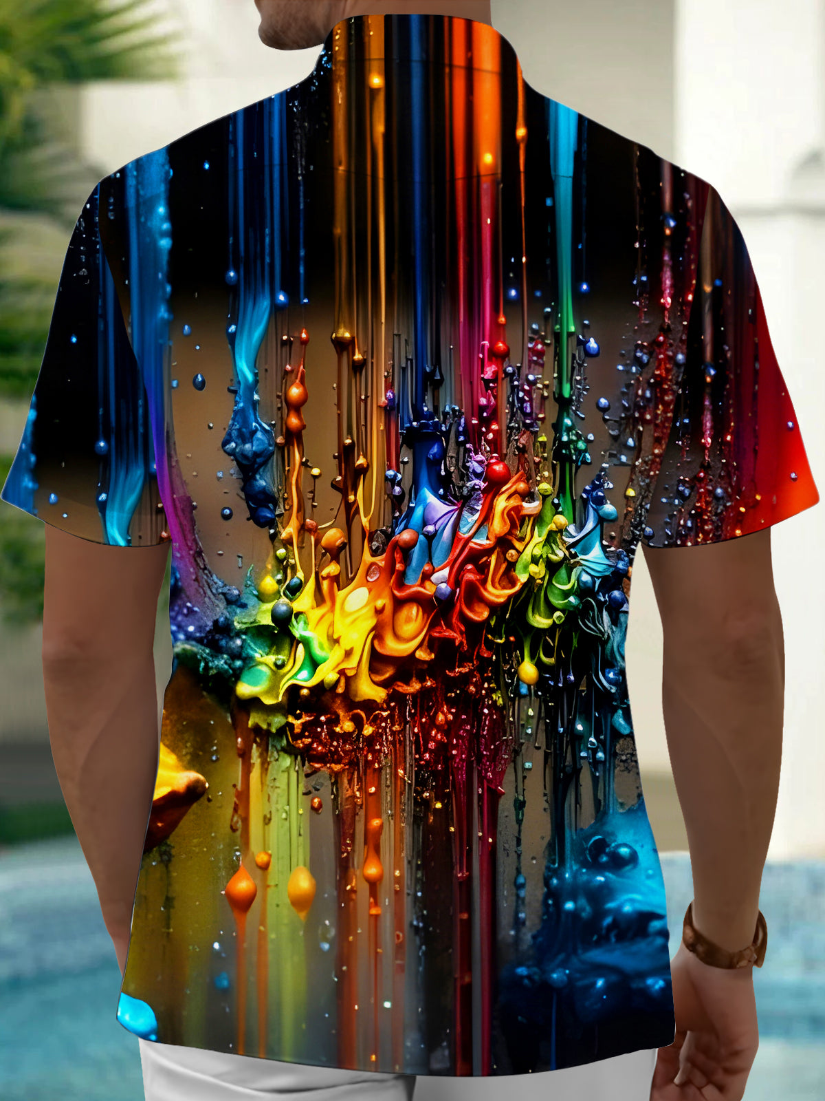 Tie Dye Men's Pocket Short Sleeve Shirts