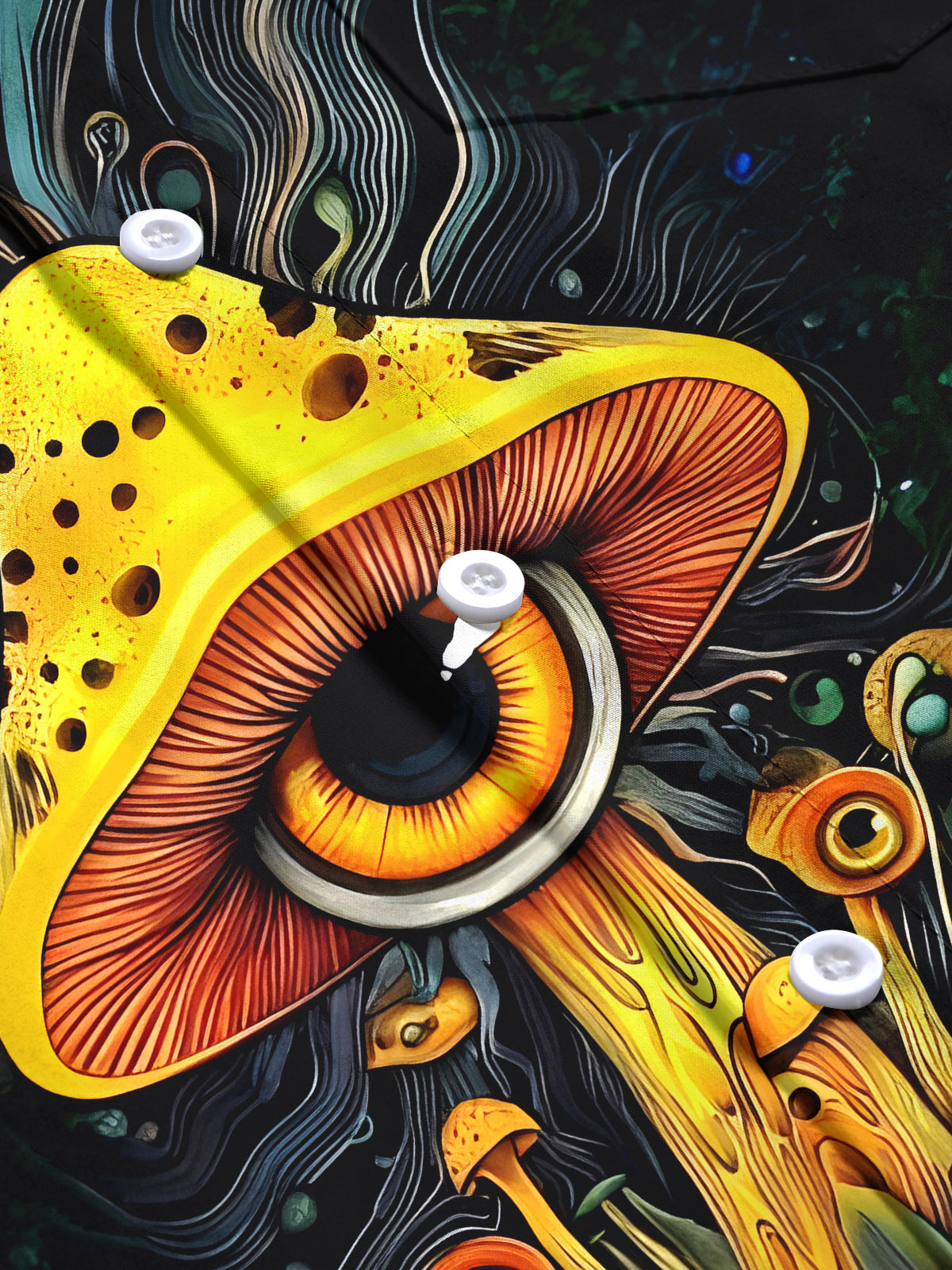 Mushroom Eyes Men's Pocket Short Sleeve Shirts