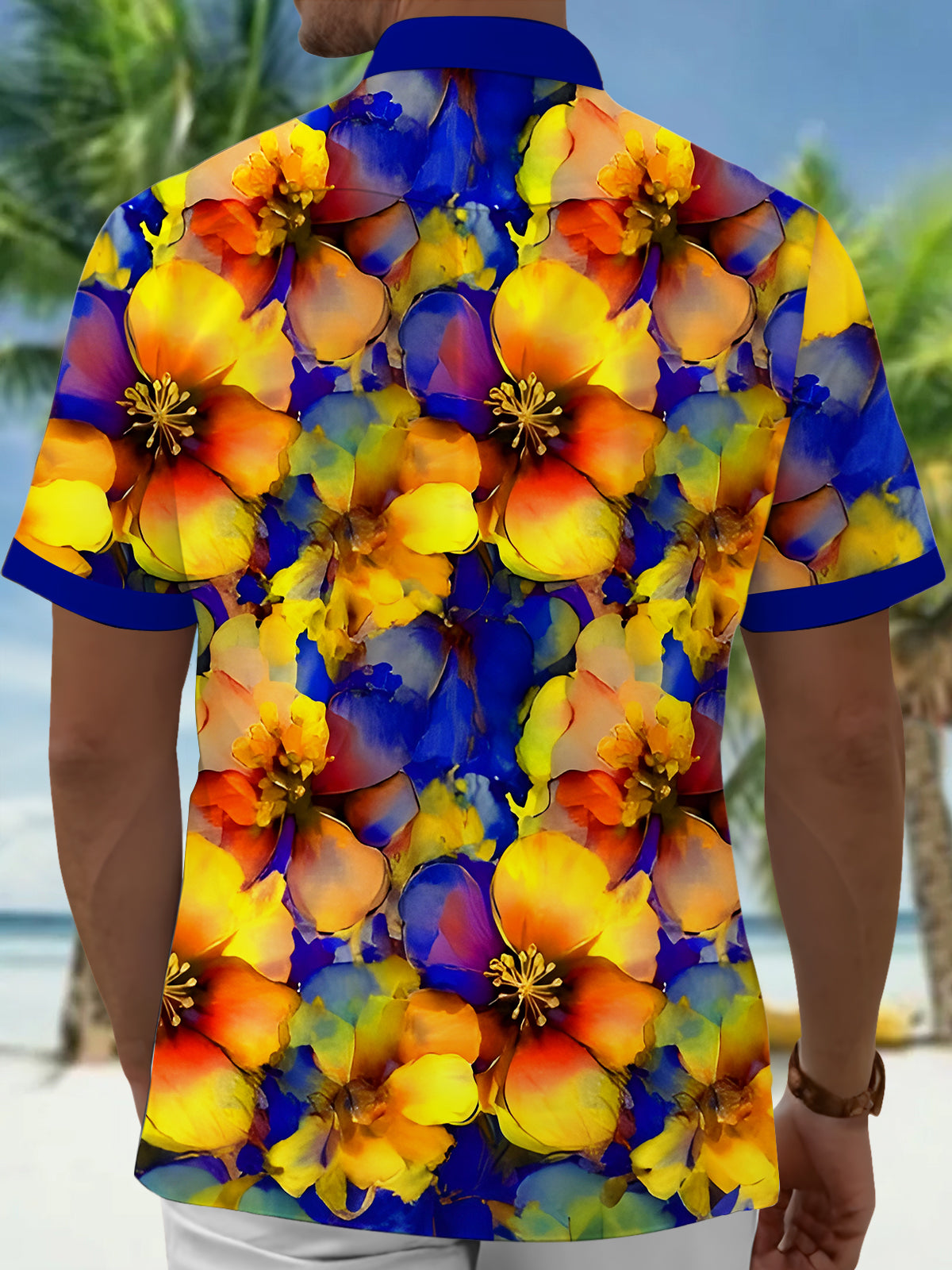 Floral Men's Pocket Short Sleeve Shirts