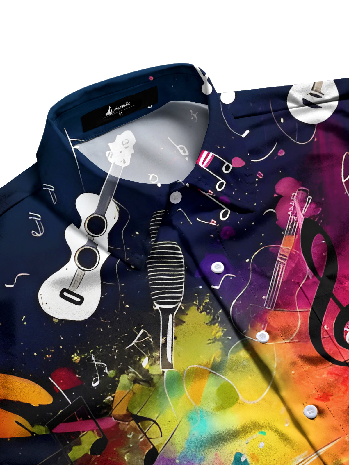 Drum Kit Tie Dye Men's Pocket Short Sleeve Shirts