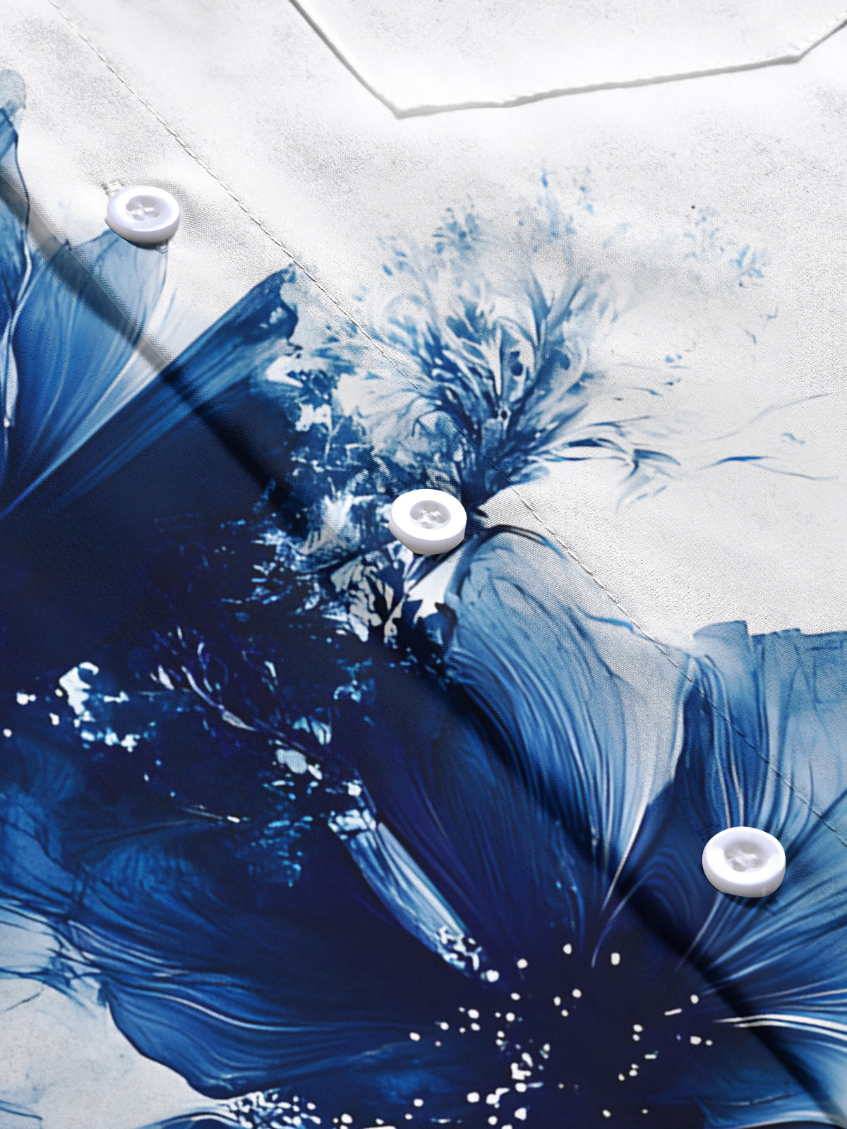 Art Floral Men's Pocket Short Sleeve Shirts