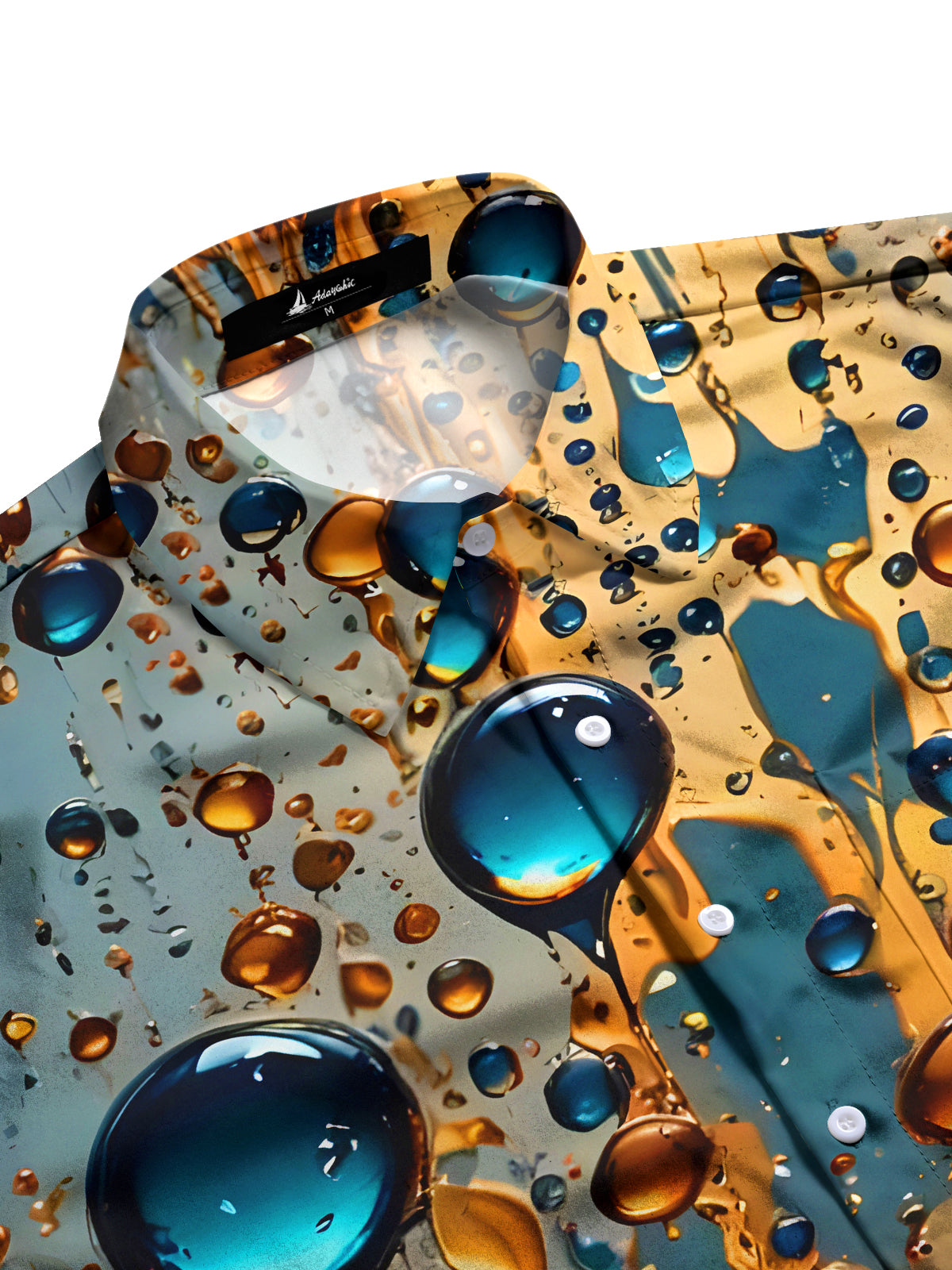 Water Drops Men's Pocket Short Sleeve Shirts