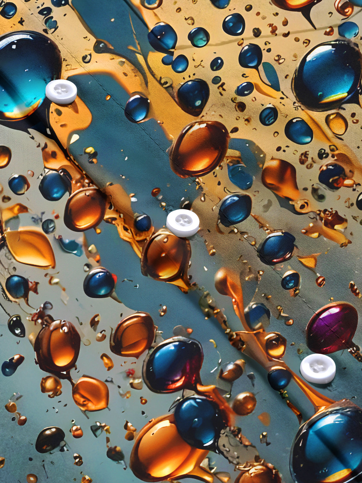 Water Drops Men's Pocket Short Sleeve Shirts