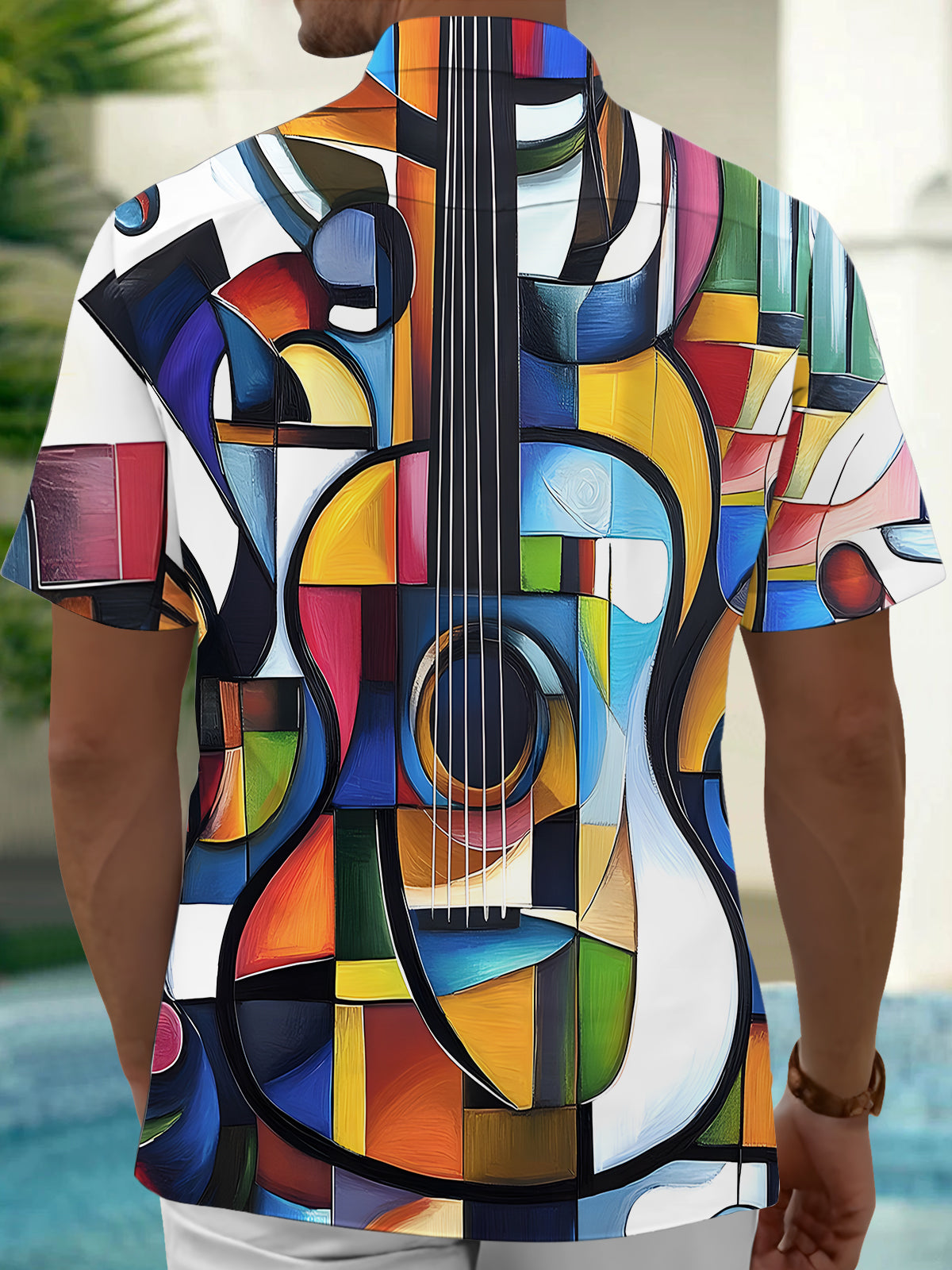 Violin Men's Pocket Short Sleeve Shirts