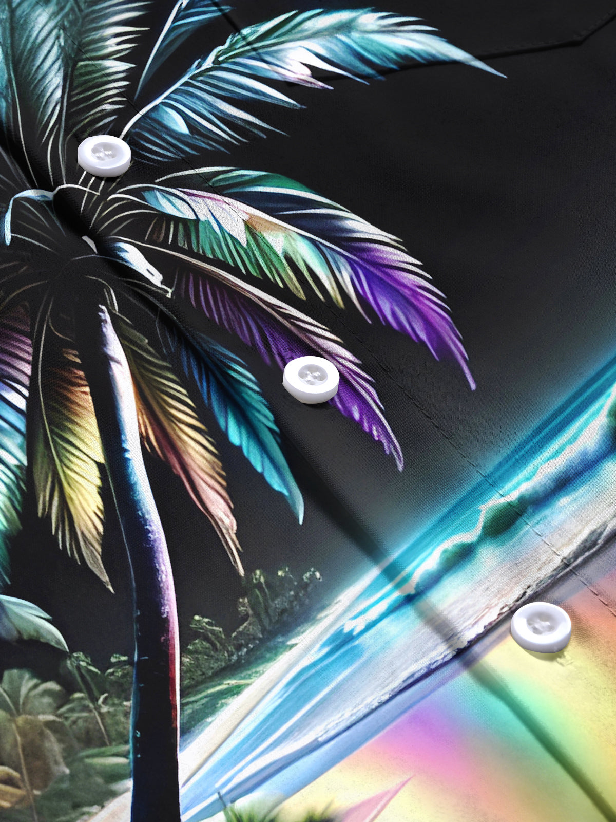 Hawaiian Coconut Tree Men's Pocket Short Sleeve Shirts