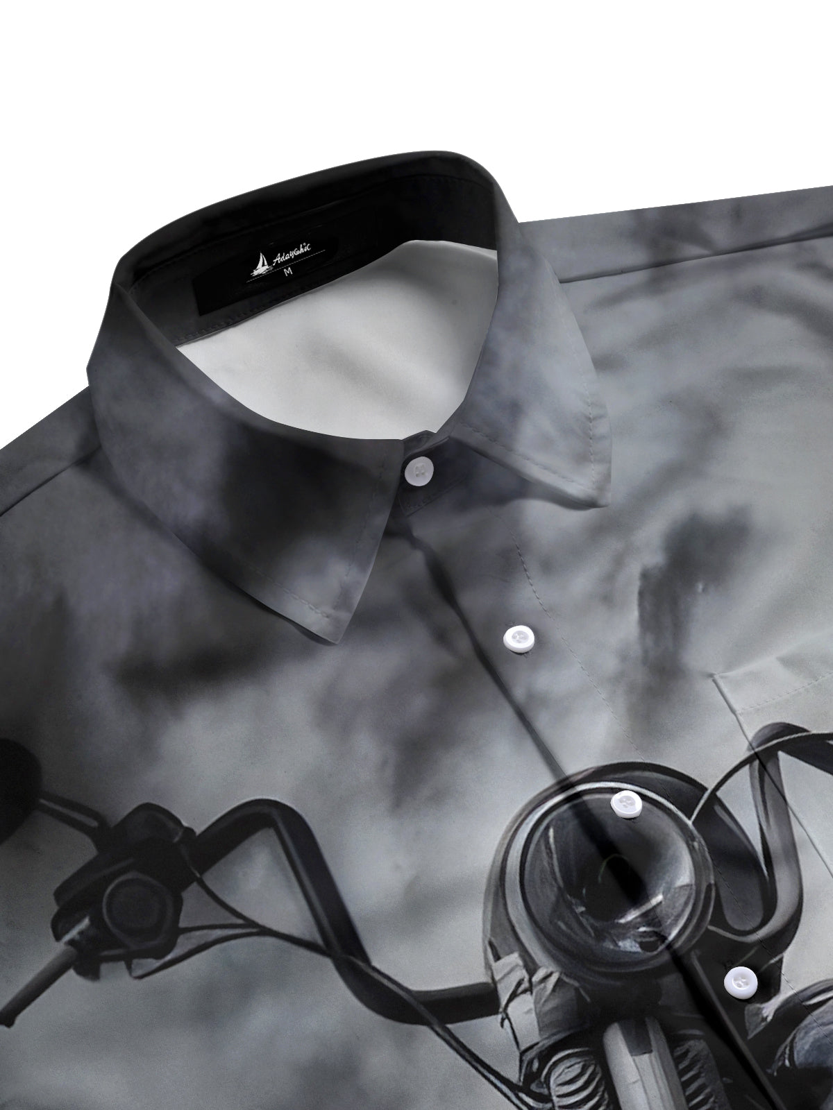 Motorcycle Print Men's Pocket Short Sleeve Shirts