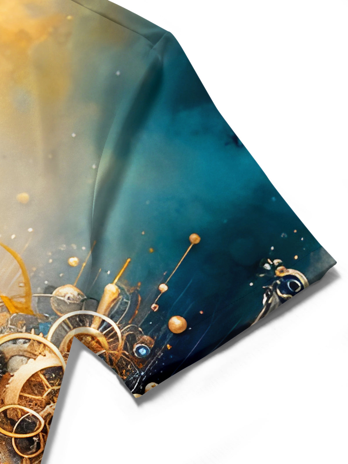 Drum Set Gears Skull Men's Pocket Short Sleeve Shirts