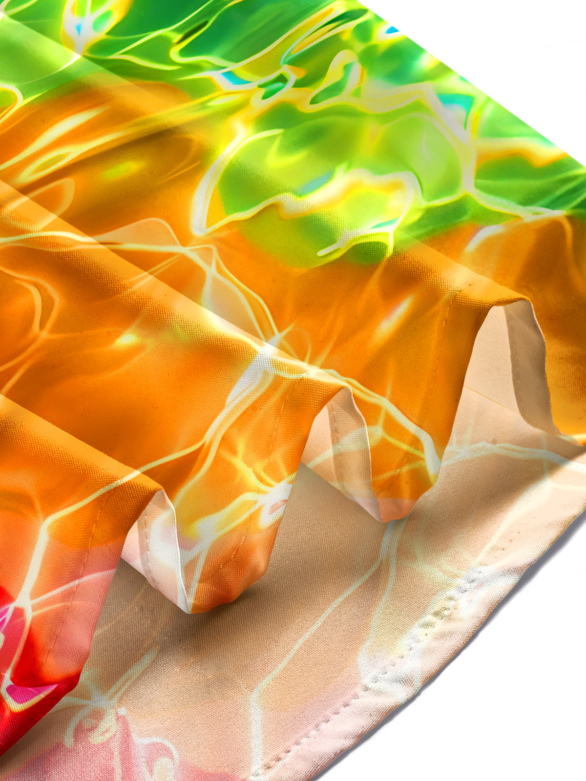 Hawaiian Rainbow Colored Water Ripples Men's Pocket Short Sleeve Shirts