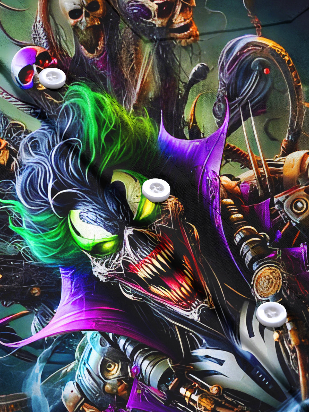 Funny Abstract Skull Men's Pocket Short Sleeve Shirts