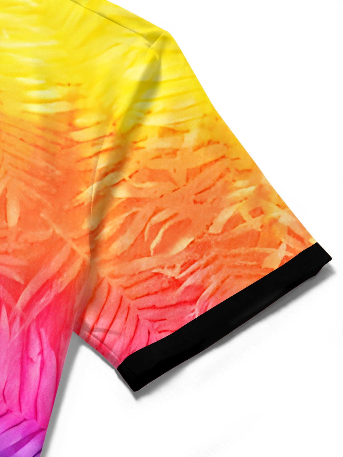 Hawaiian Rainbow Gradient Leaves Men's Pocket Short Sleeve Shirts