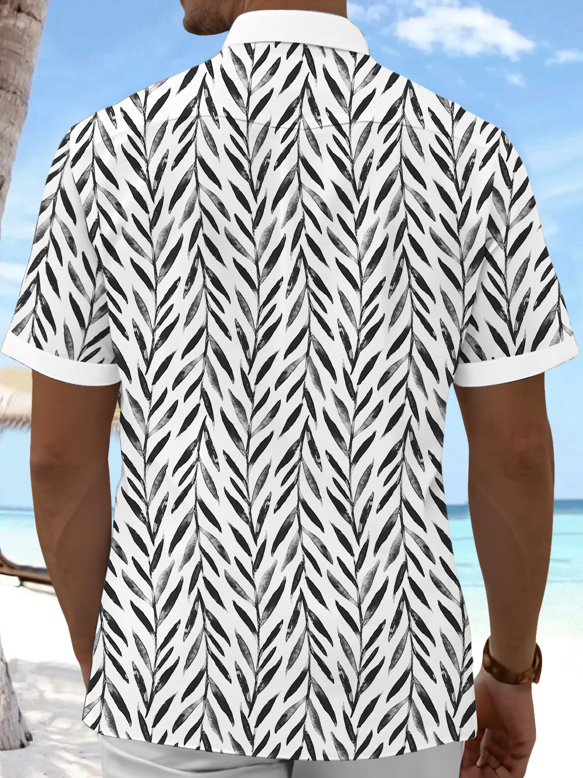 Beach Resort Men's Pocket Short Sleeve Shirts