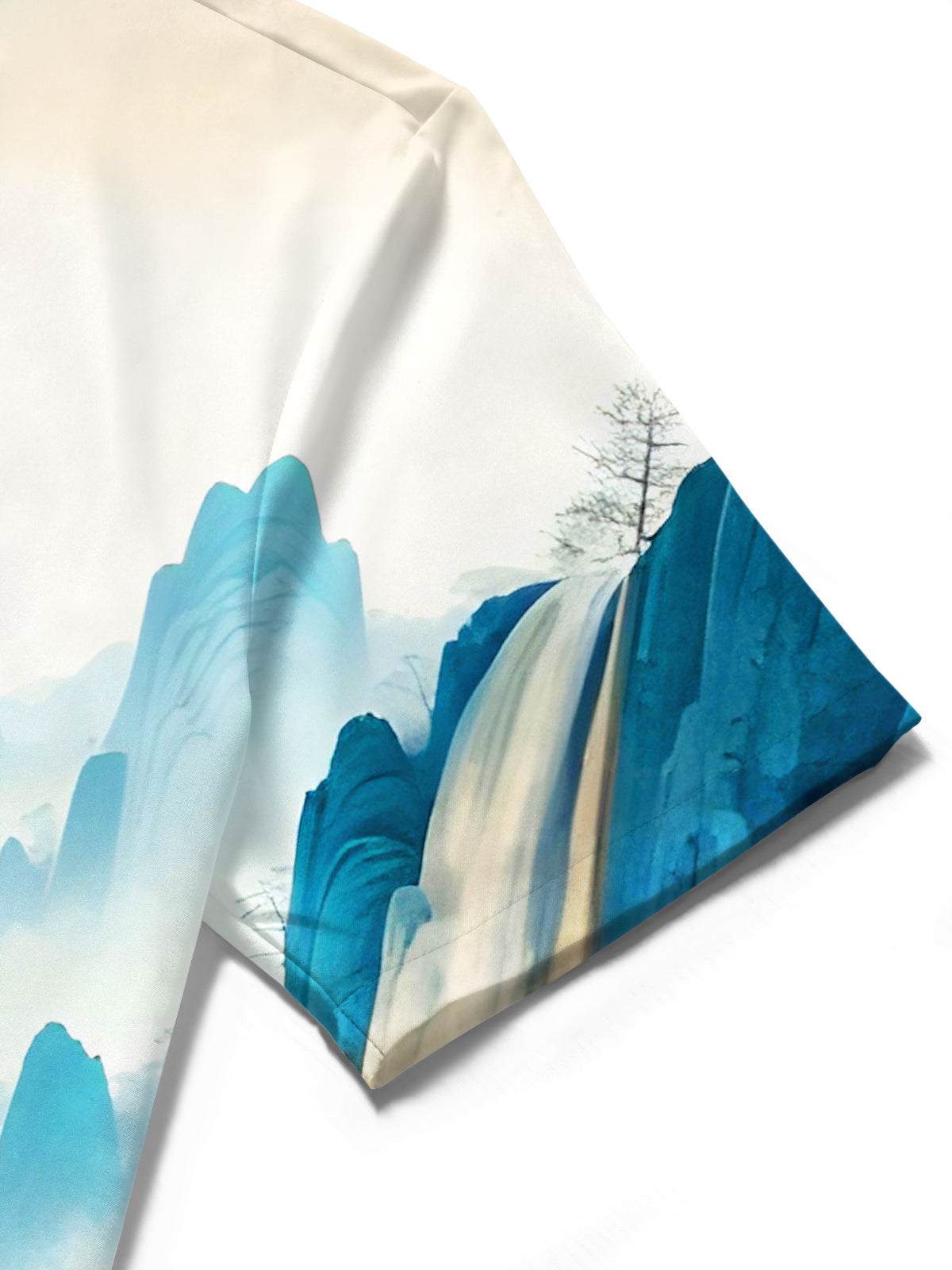 Landscape Painting Men's Pocket Short Sleeve Shirts