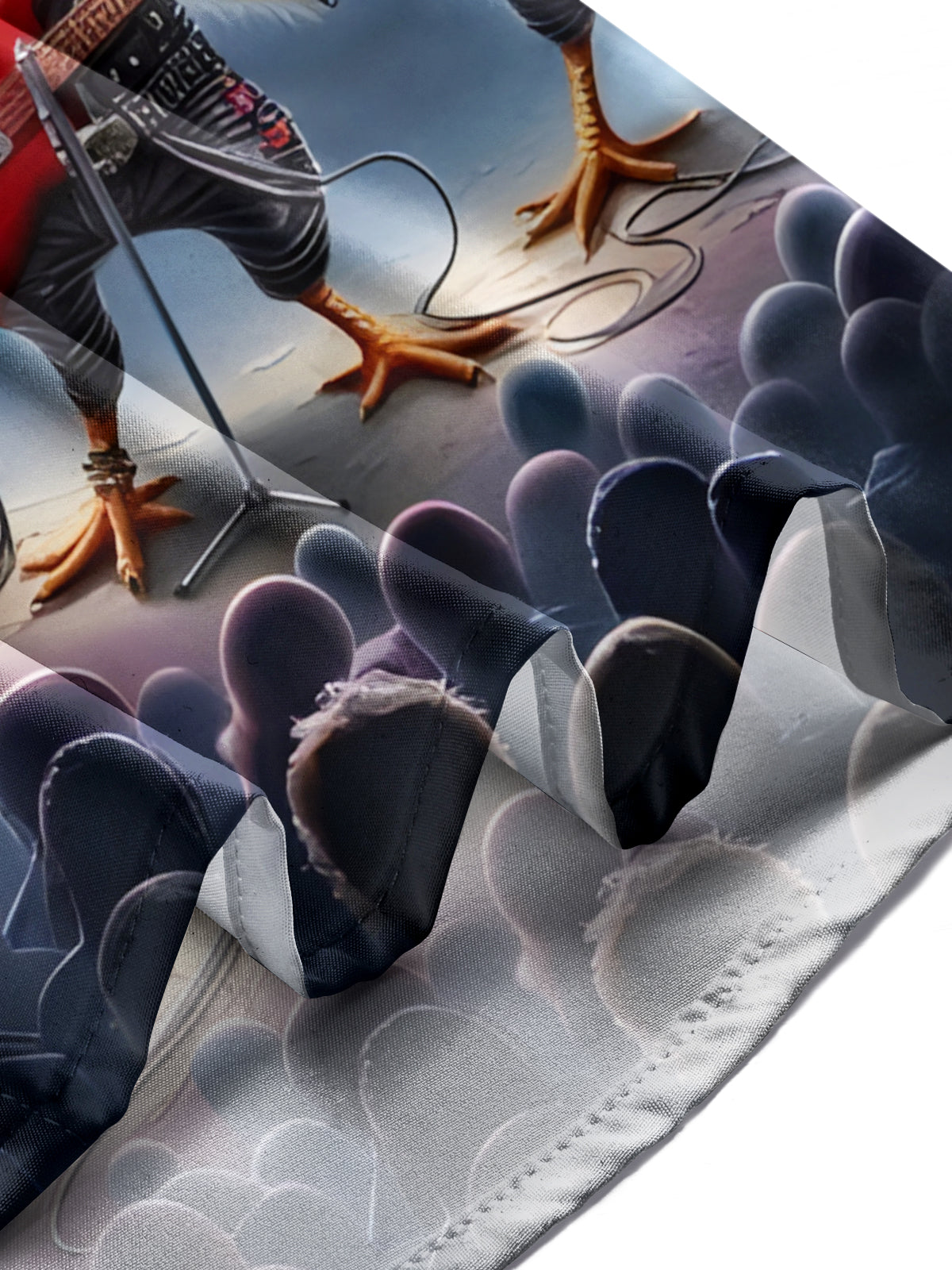 Rock Rooster print Men's Pocket Short Sleeve Shirts