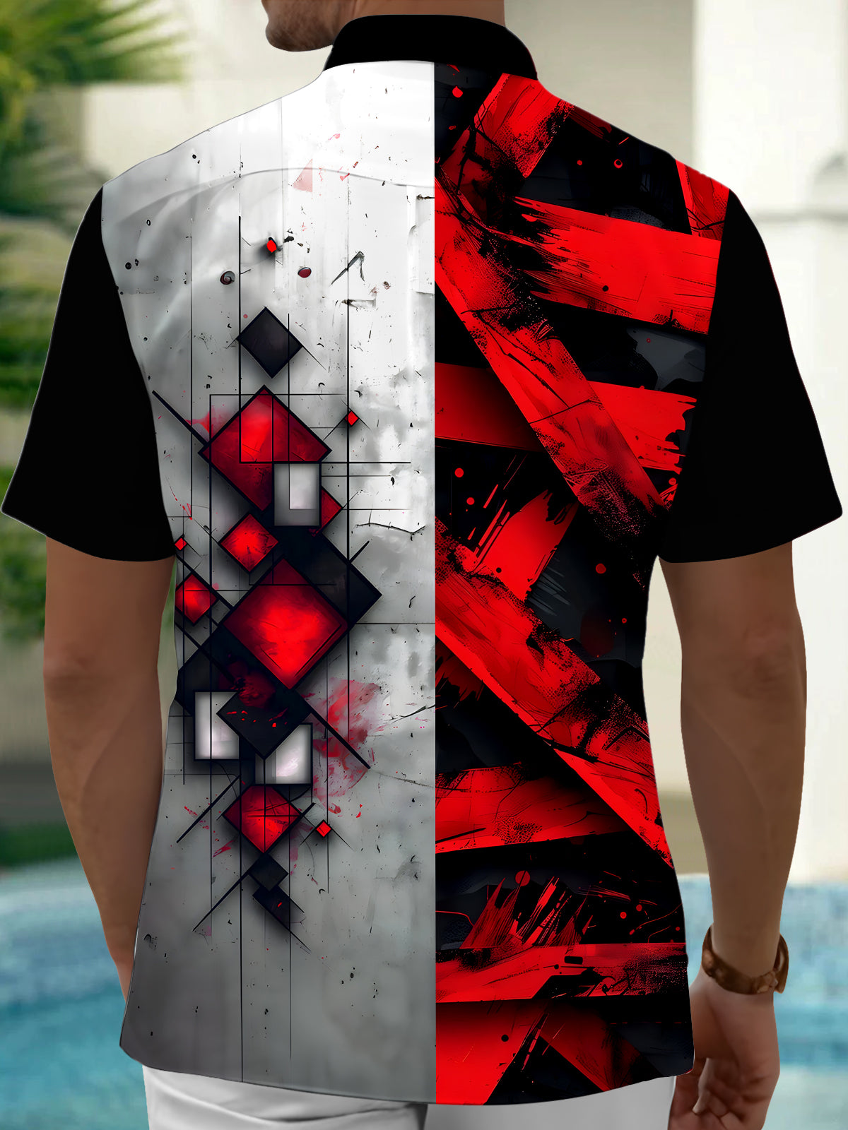 Geometry Men's Pocket Short Sleeve Shirts