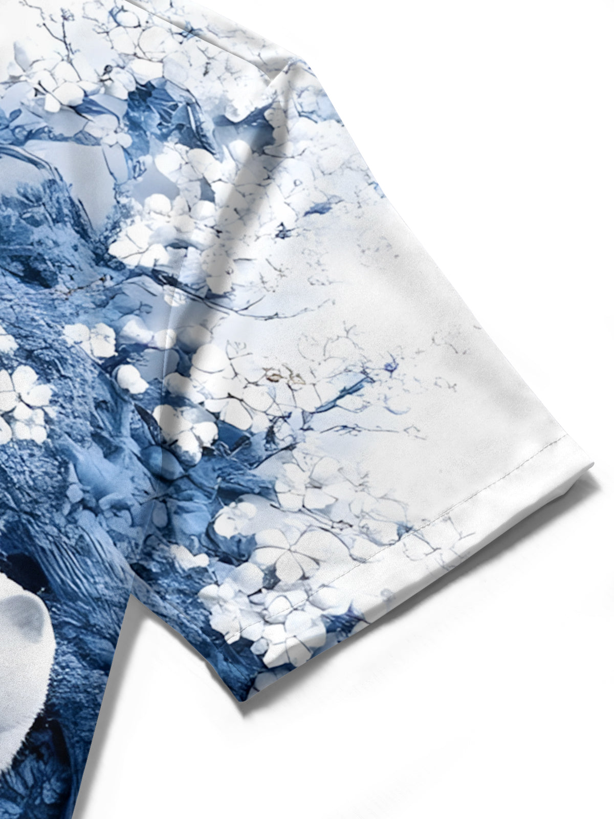 Cat Floral Prints Men's Pocket Short Sleeve Shirts