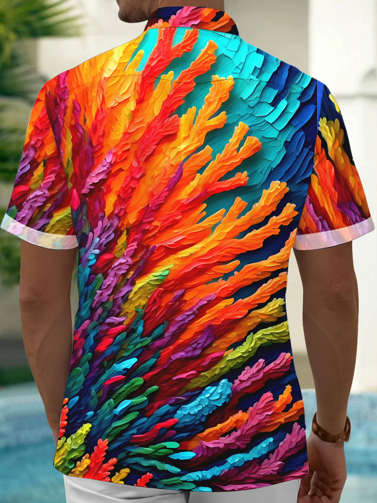 Floral Men's Pocket Short Sleeve Shirts