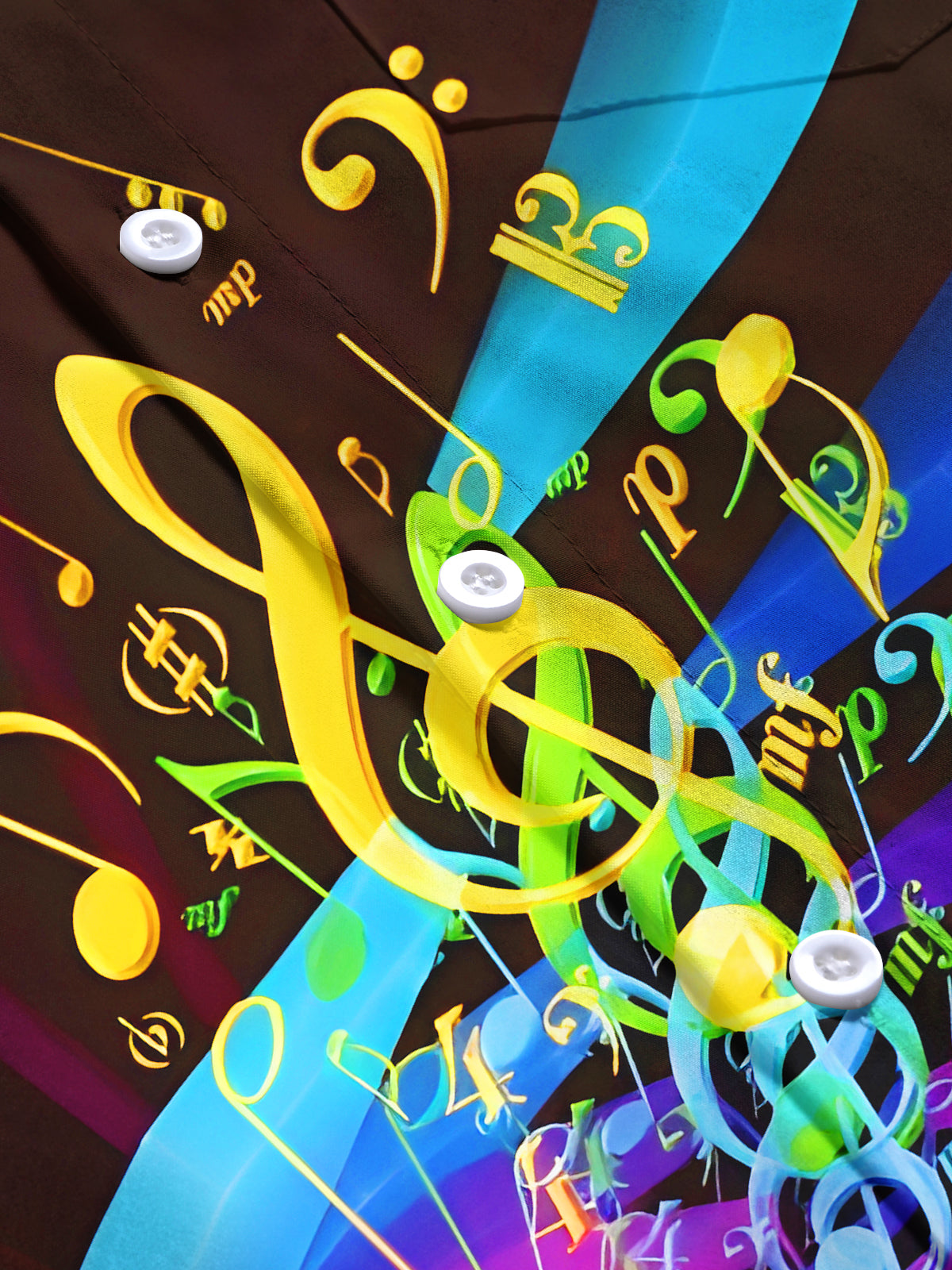 Musical Notes Men's Pocket Short Sleeve Shirts