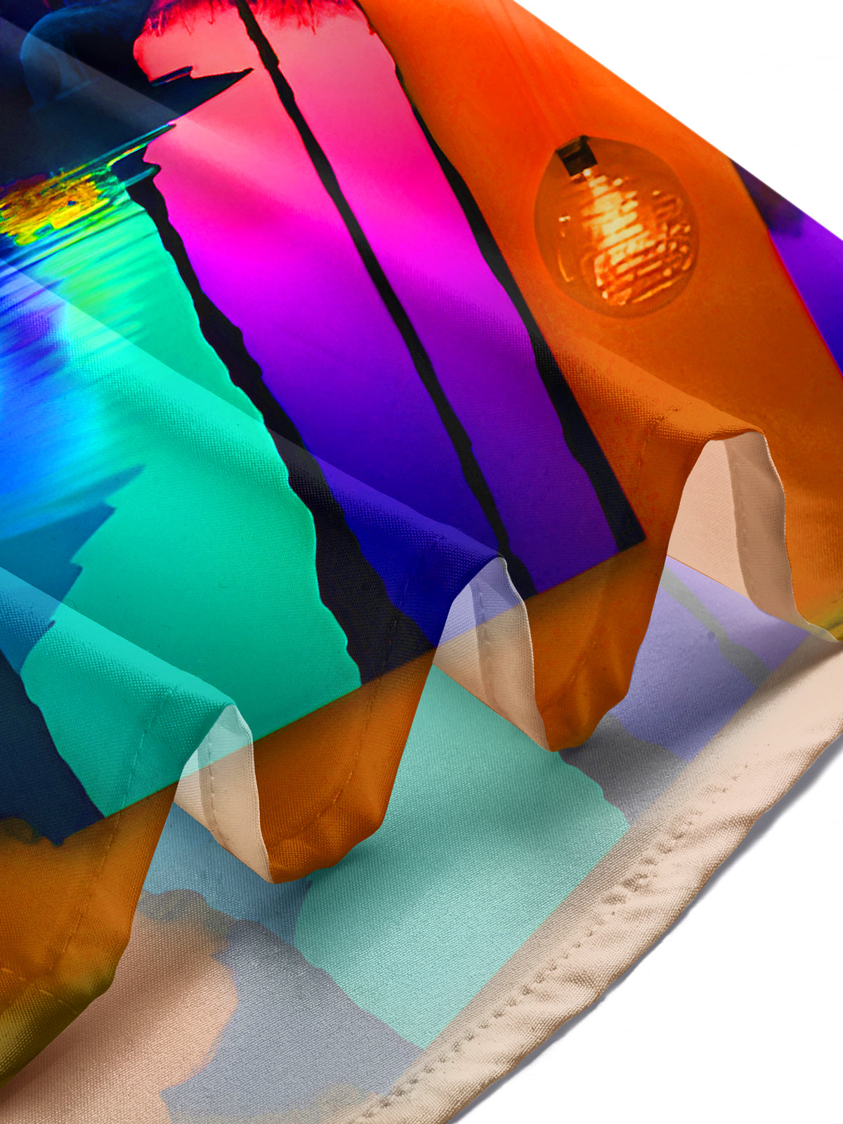 Artistic Rainbow Lake View Men's Pocket Short Sleeve Shirts