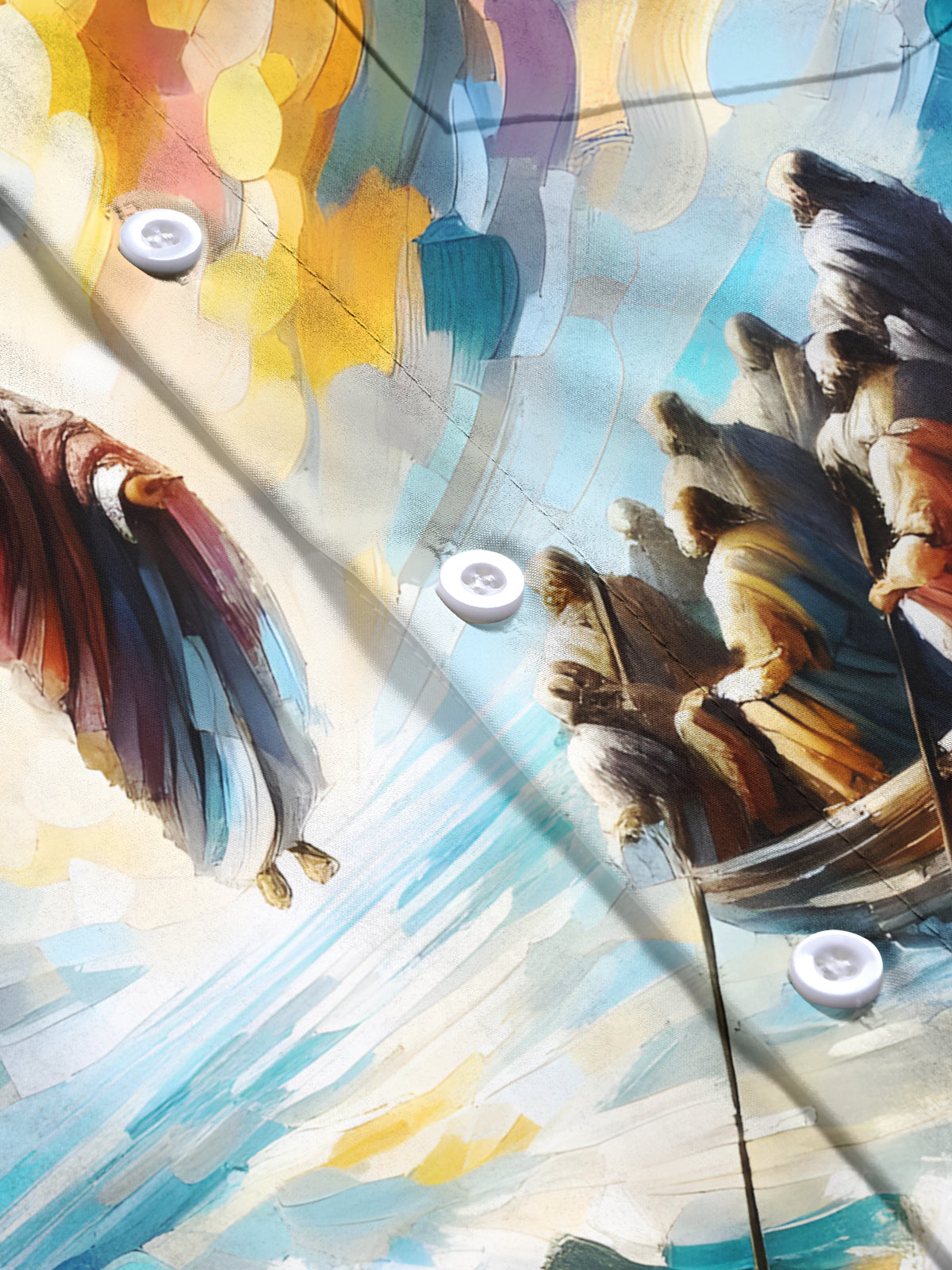 Jesus Oil Painting Art Print Men's Pocket Short Sleeve Shirts