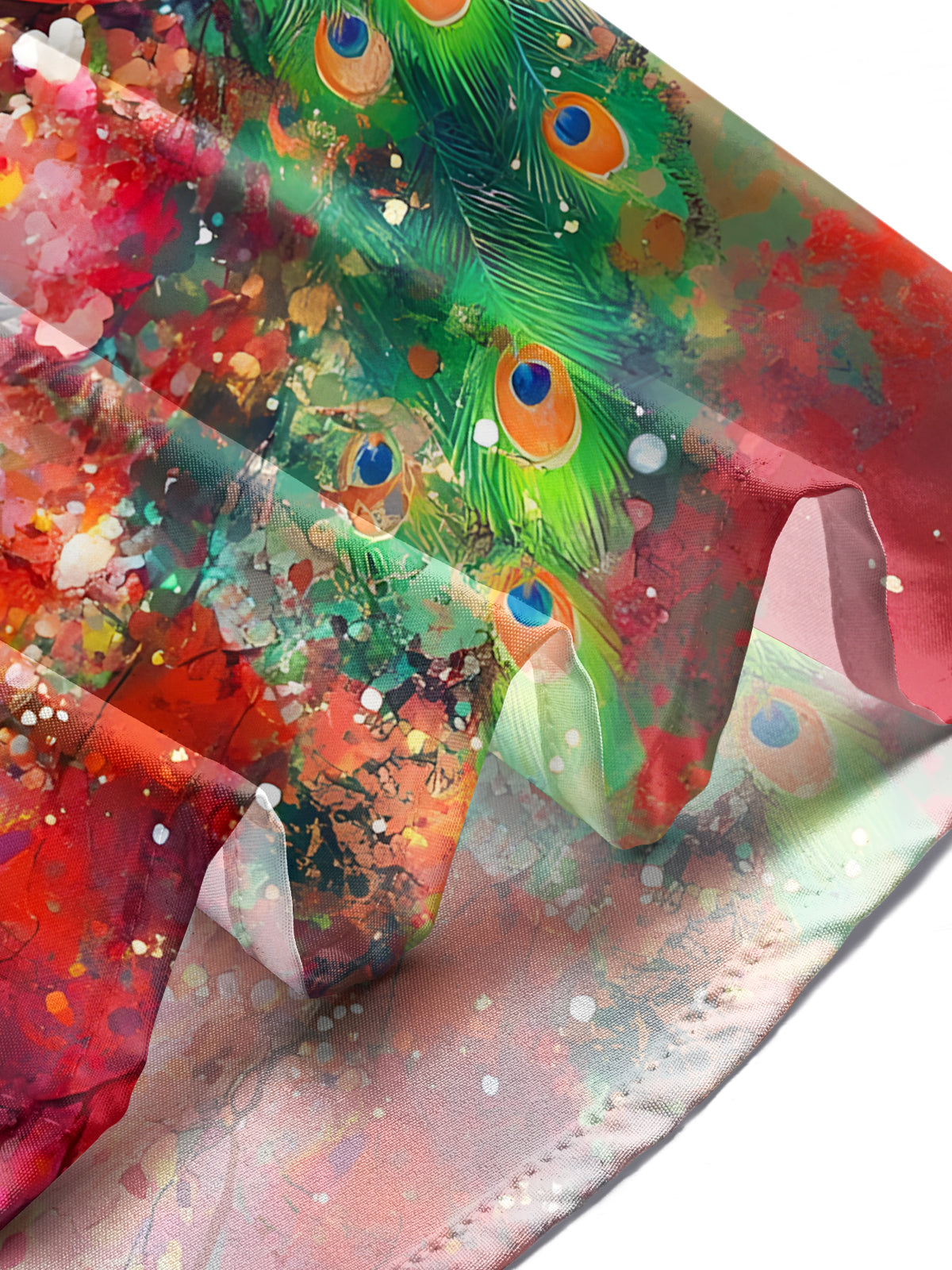 Peacock Floral Print Men's Pocket Short Sleeve Shirts