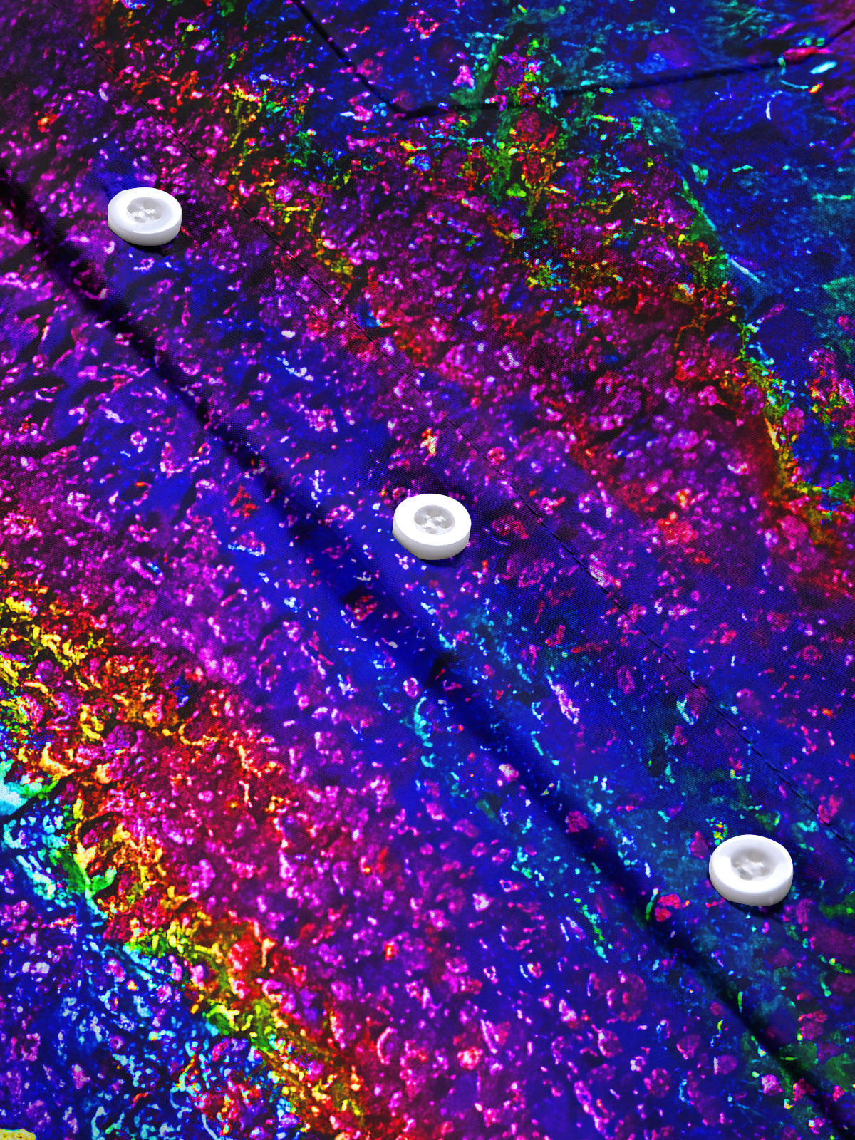 Abstract Rainbow Color Texture Men's Pocket Short Sleeve Shirts