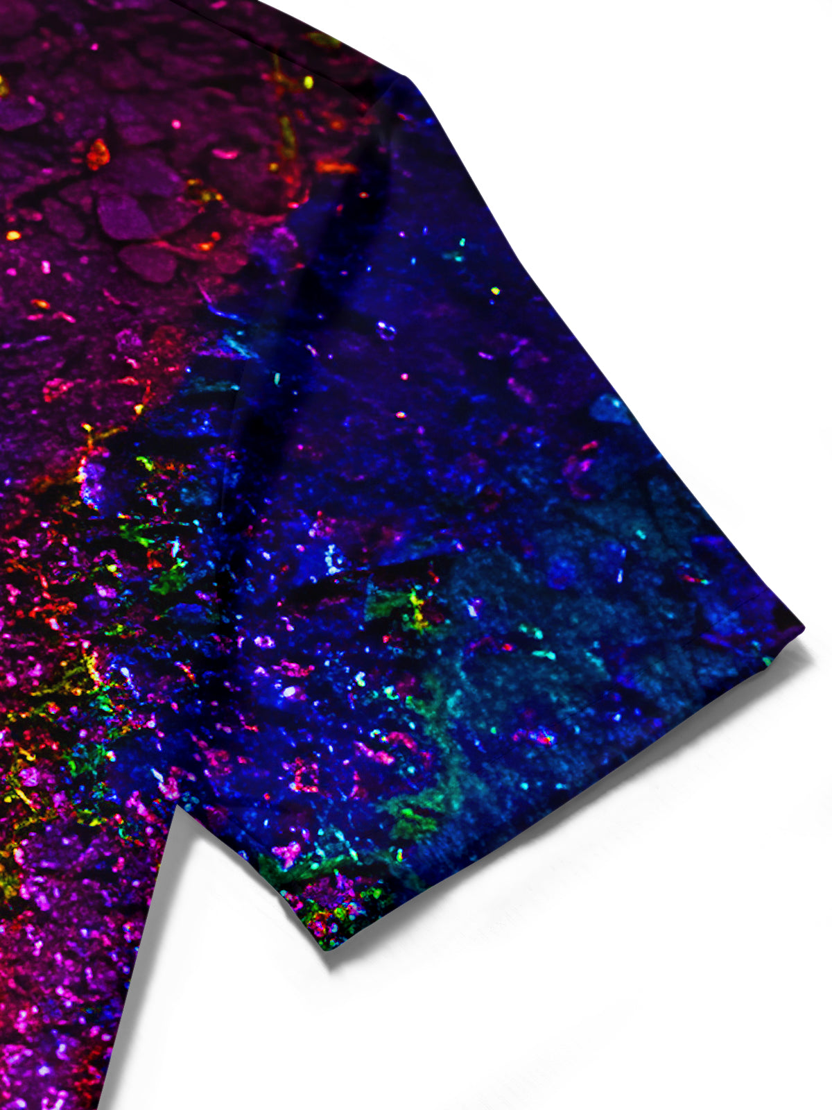 Abstract Rainbow Color Texture Men's Pocket Short Sleeve Shirts