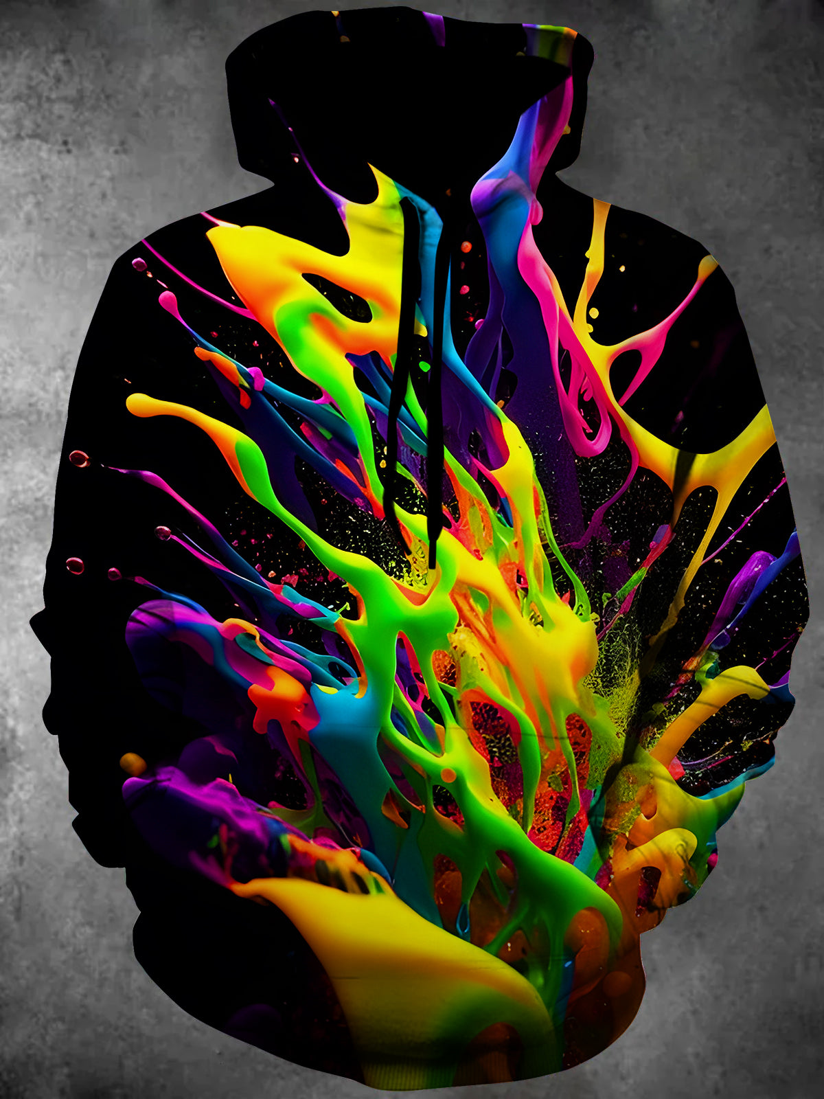 Tie Dye Colorful Long Sleeve Hooded Pocket Men's Top