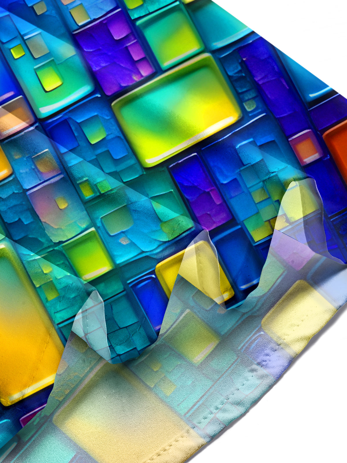 Color Block Geometry Men's Pocket Short Sleeve Shirts