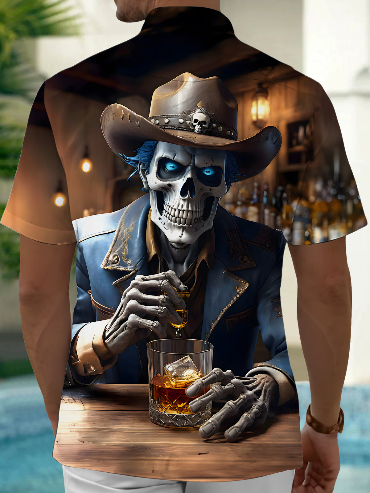 Skull Men's Pocket Short Sleeve Shirts