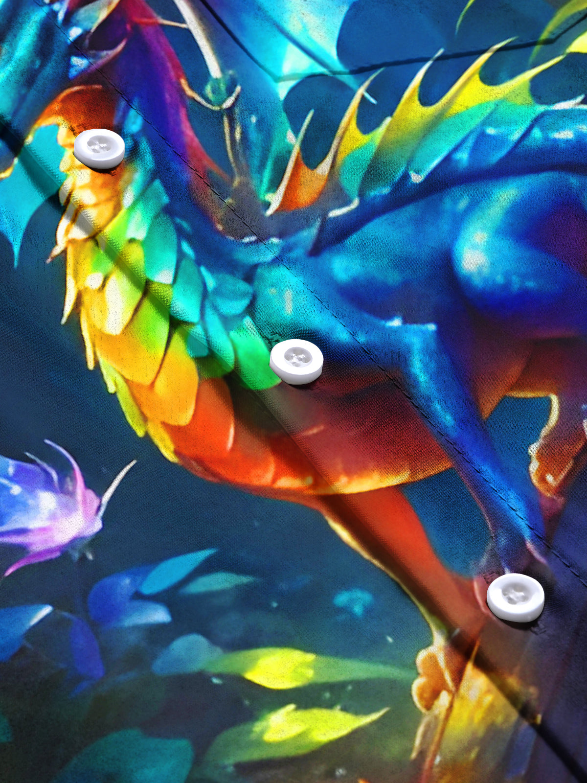 Rainbow Dragon Men's Pocket Short Sleeve Shirts