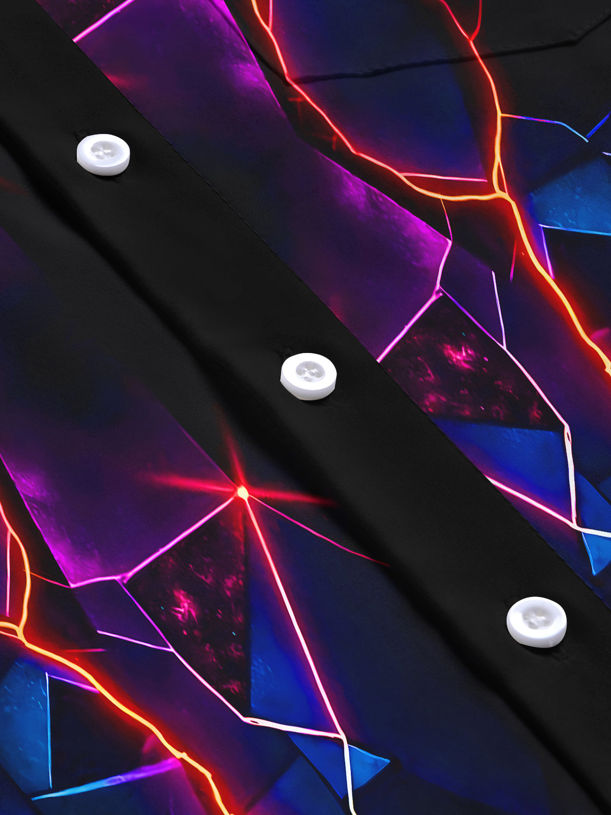 Psychedelic Lightning Geometry Men's Pocket Short Sleeve Shirts