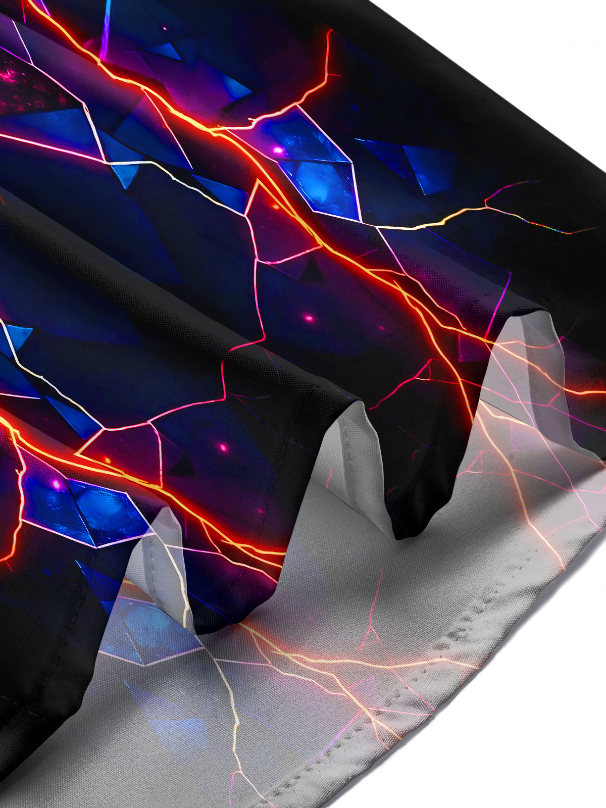 Psychedelic Lightning Geometry Men's Pocket Short Sleeve Shirts