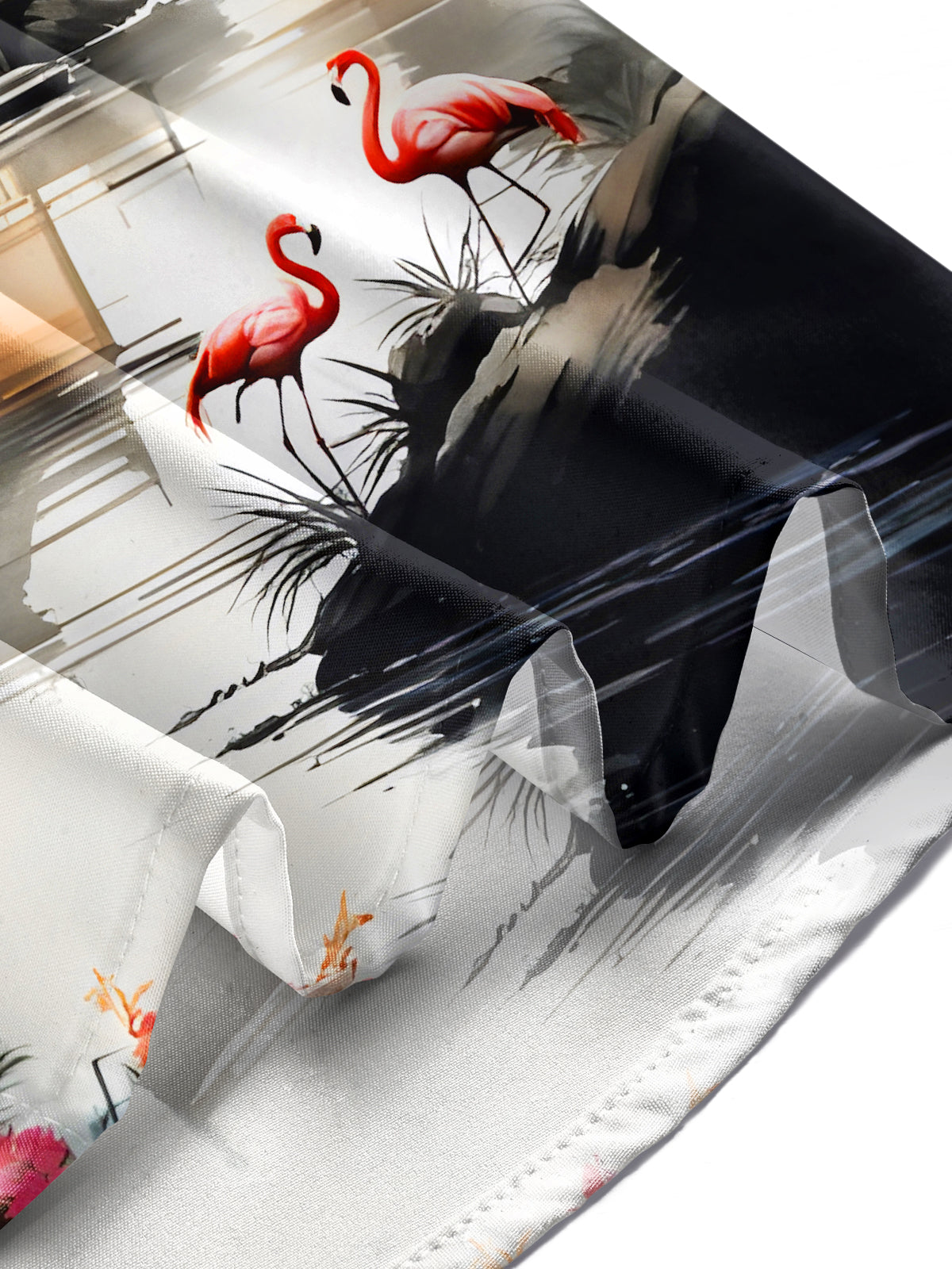 Flamingo Landscape Men's Pocket Short Sleeve Shirts