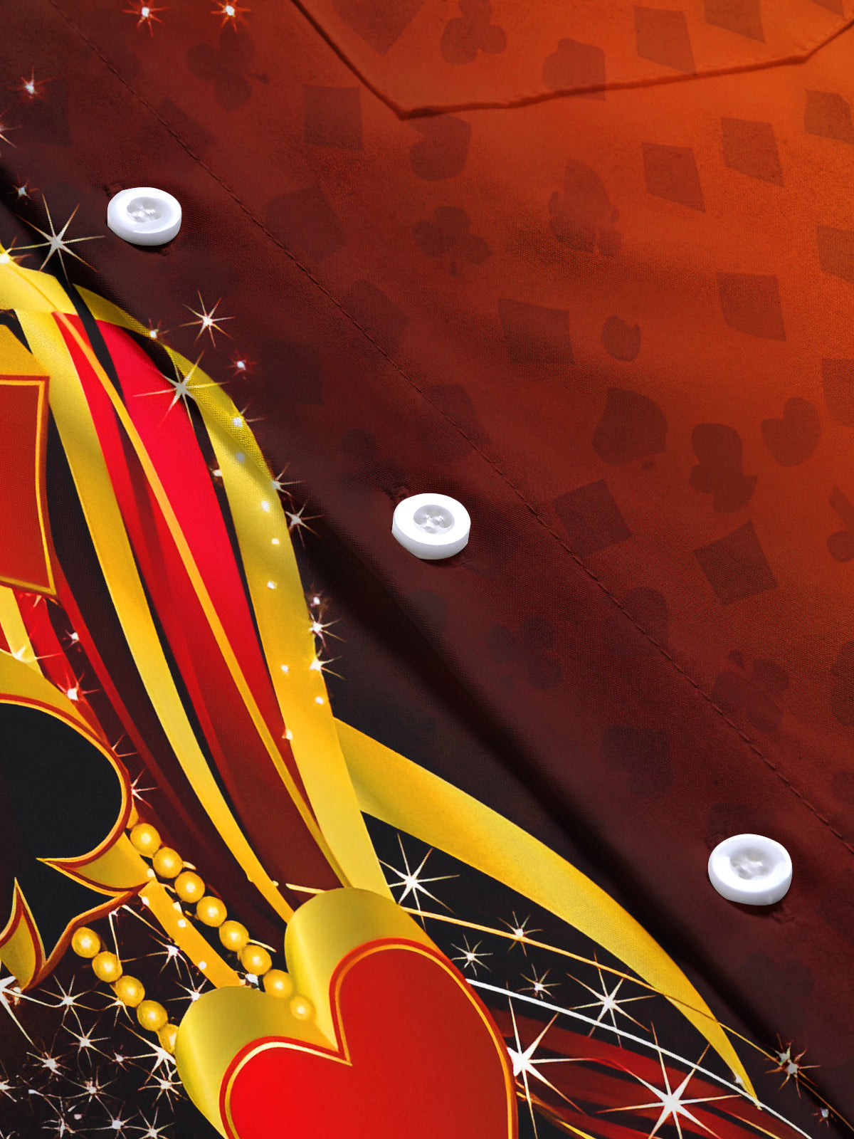 Poker Pattern Men's Pocket Short Sleeve Shirts