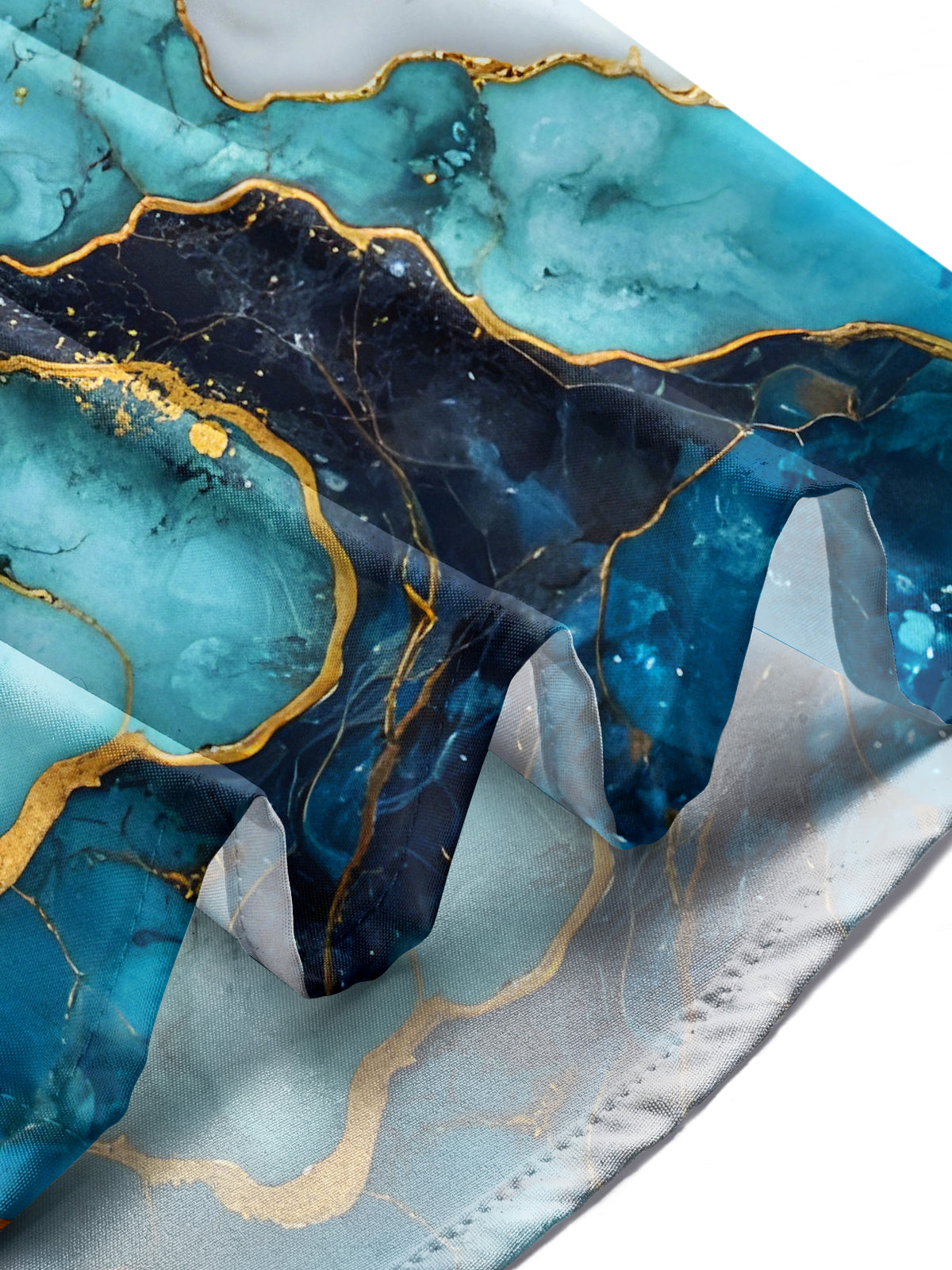 Gilded Floral Art Marble Texture Men's Pocket Short Sleeve Shirts