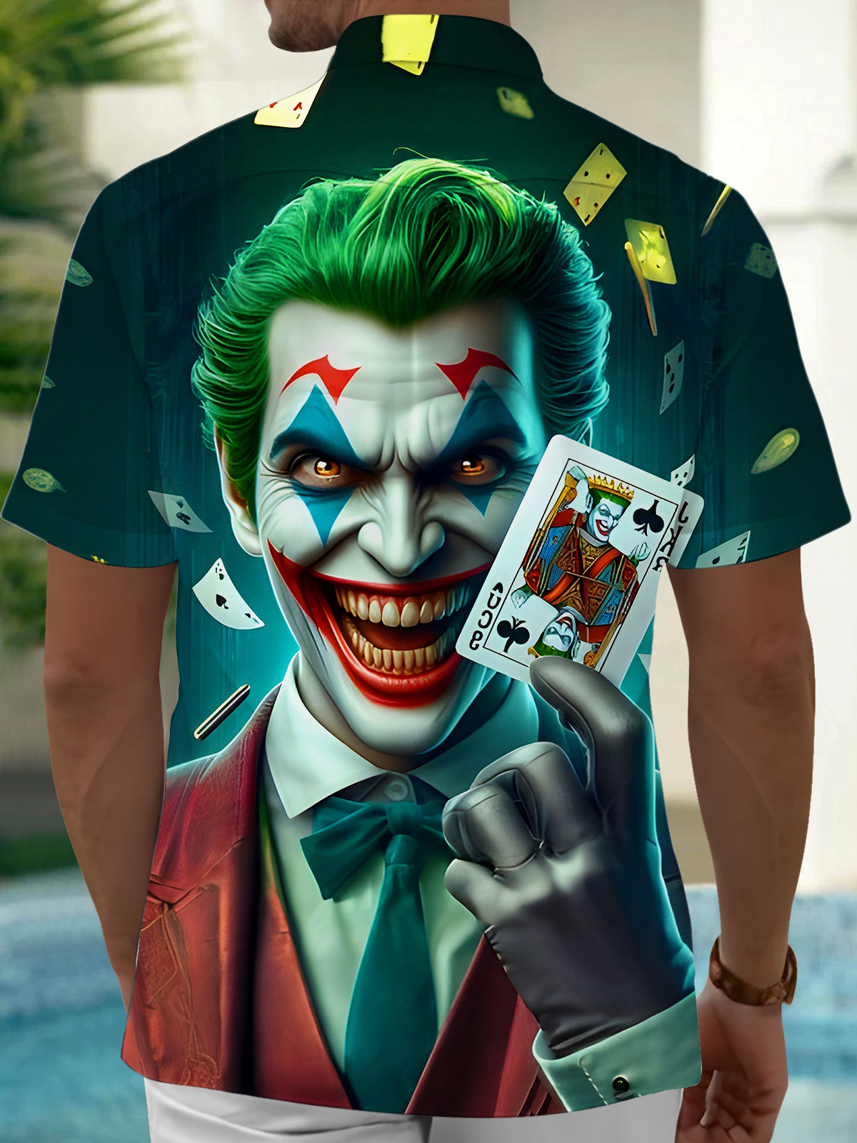 Funny Joker Poker Men's Pocket Short Sleeve Shirts