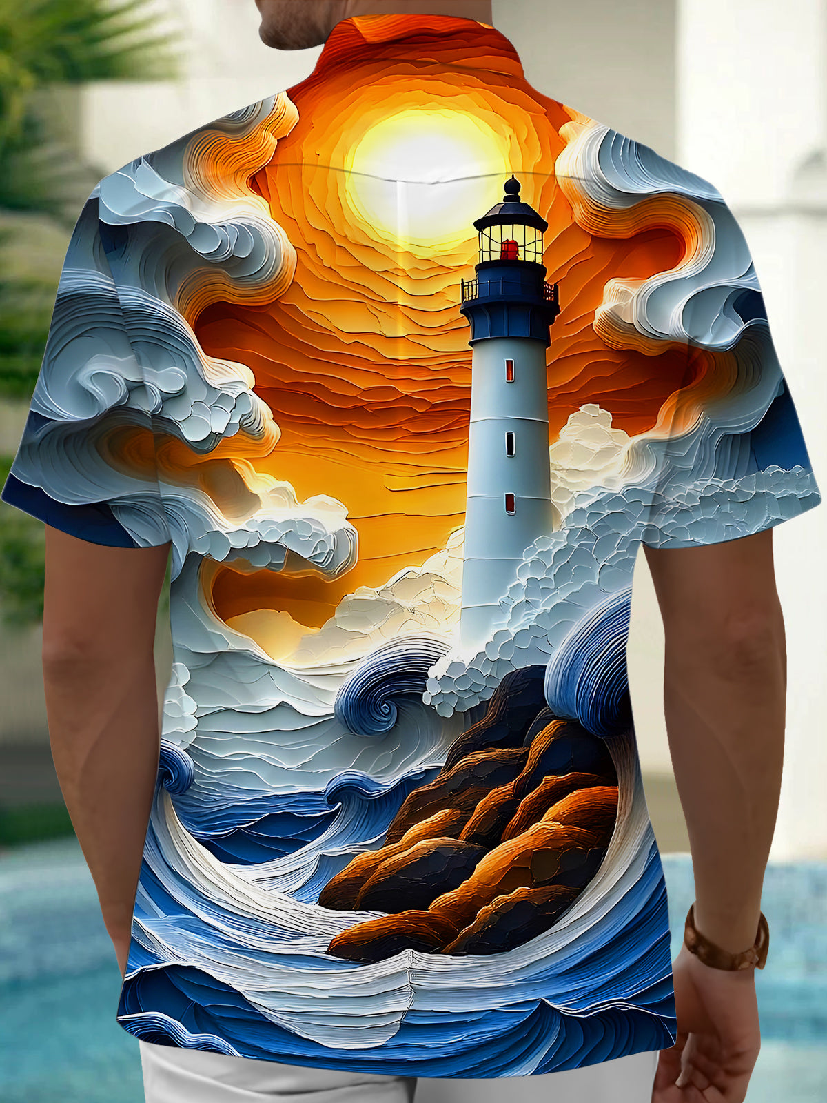 Lighthouse Relief Men's Pocket Short Sleeve Shirts