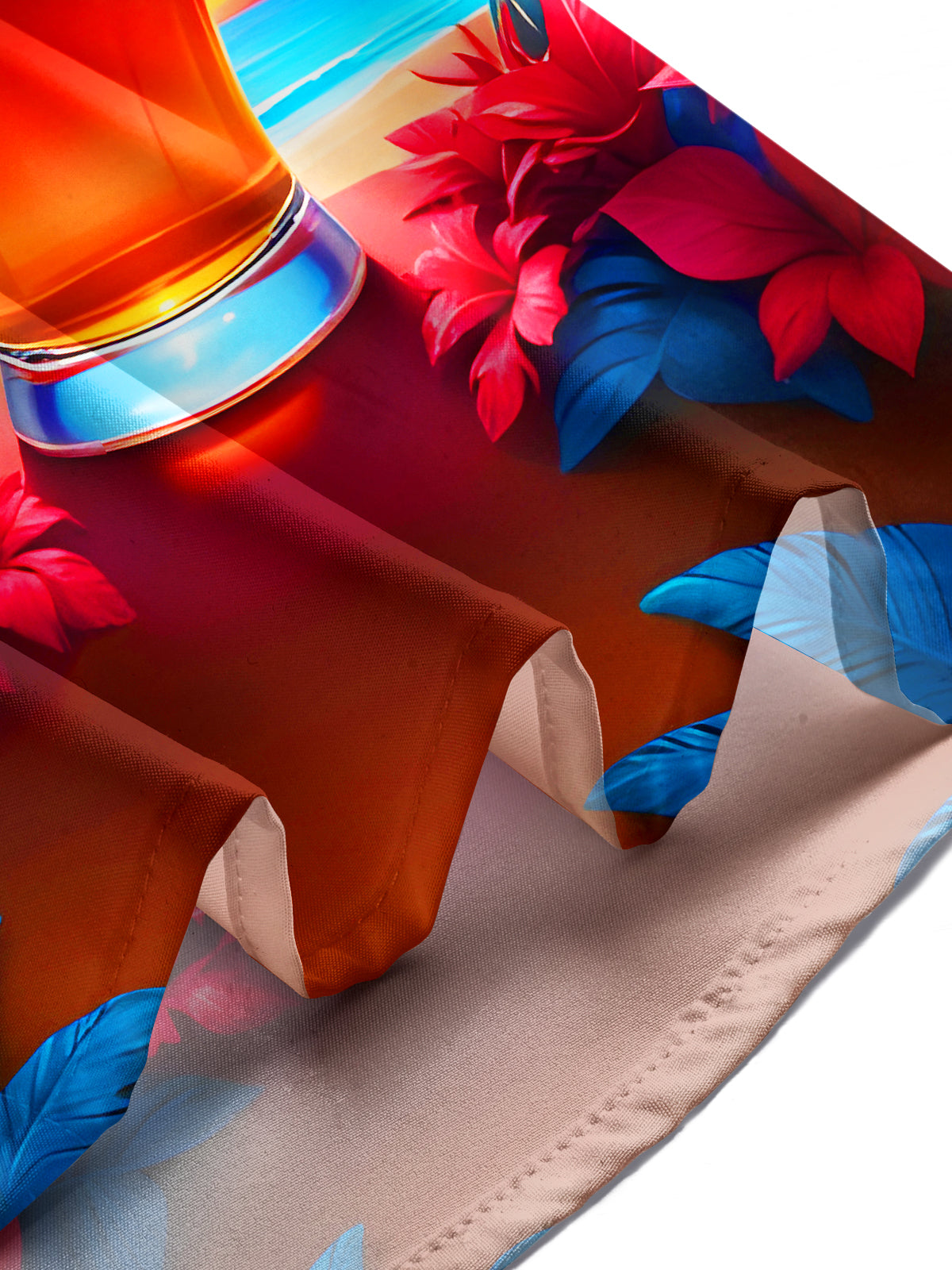 Hawaiian Coconut Trees Beer Beach Men's Pocket Short Sleeve Shirts