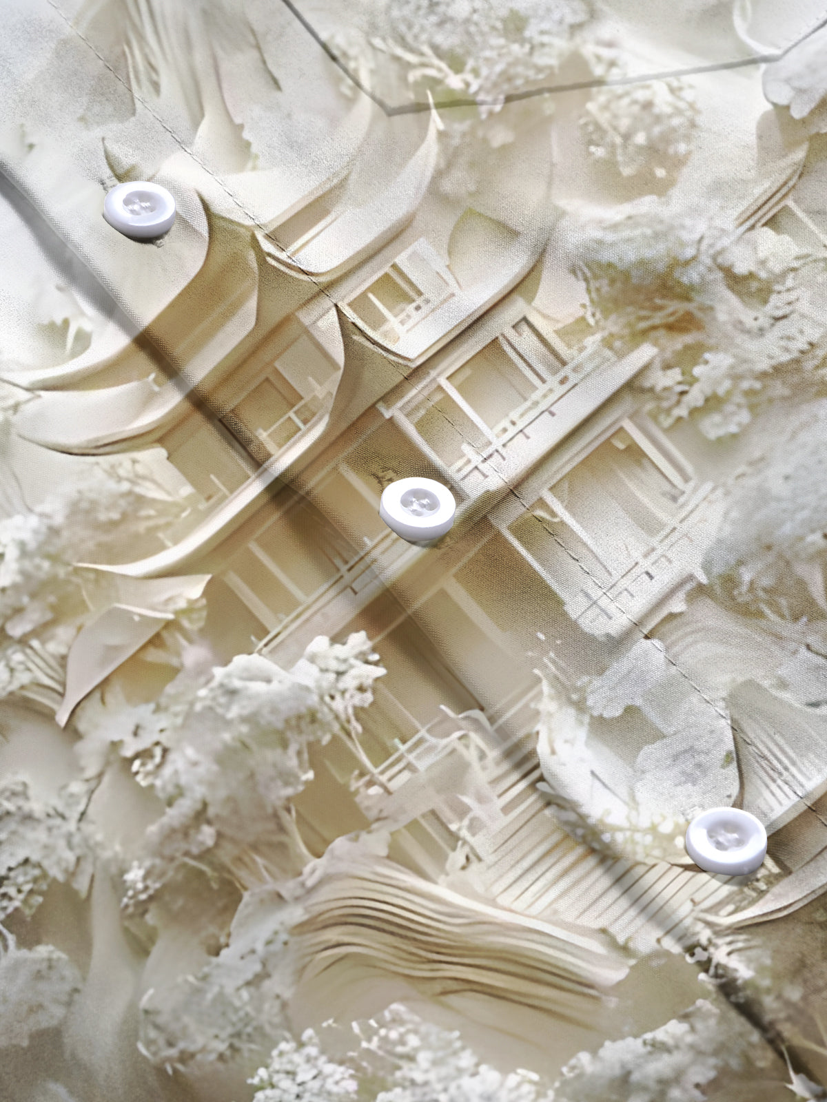 Courtyard Art Print Men's Pocket Short Sleeve Shirts