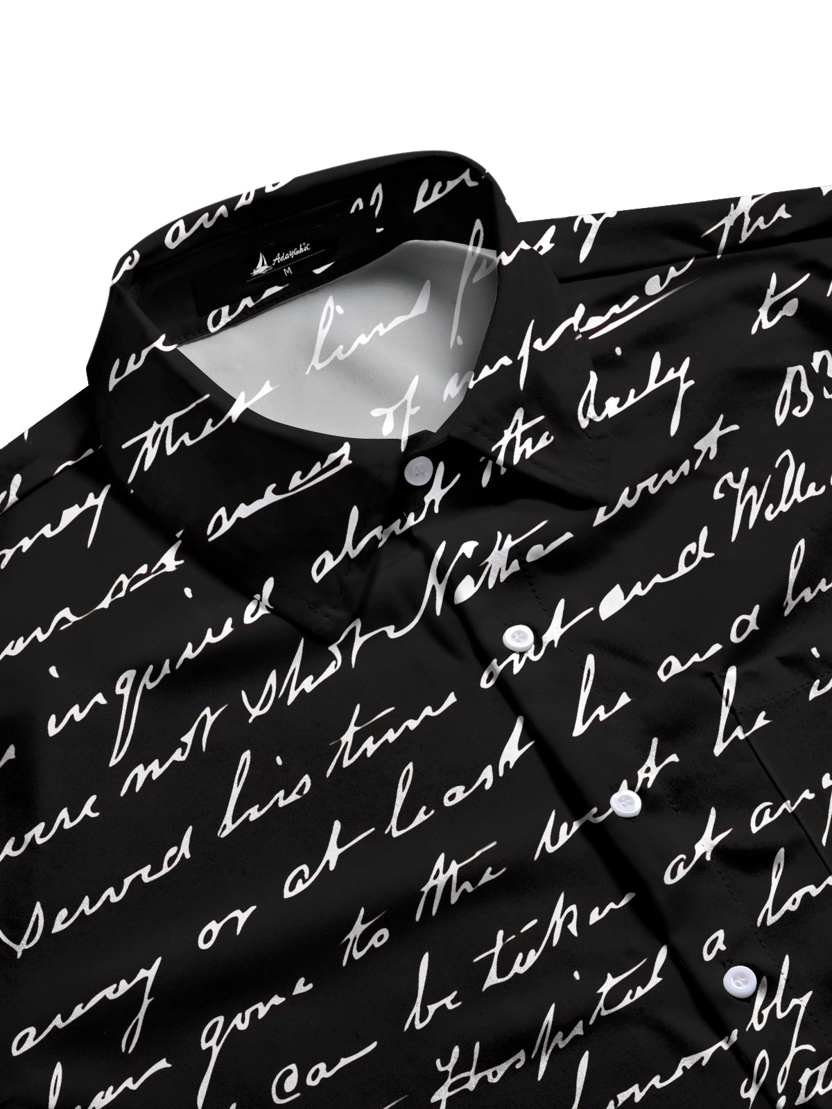 Letter Print Men's Pocket Long Sleeve Shirts
