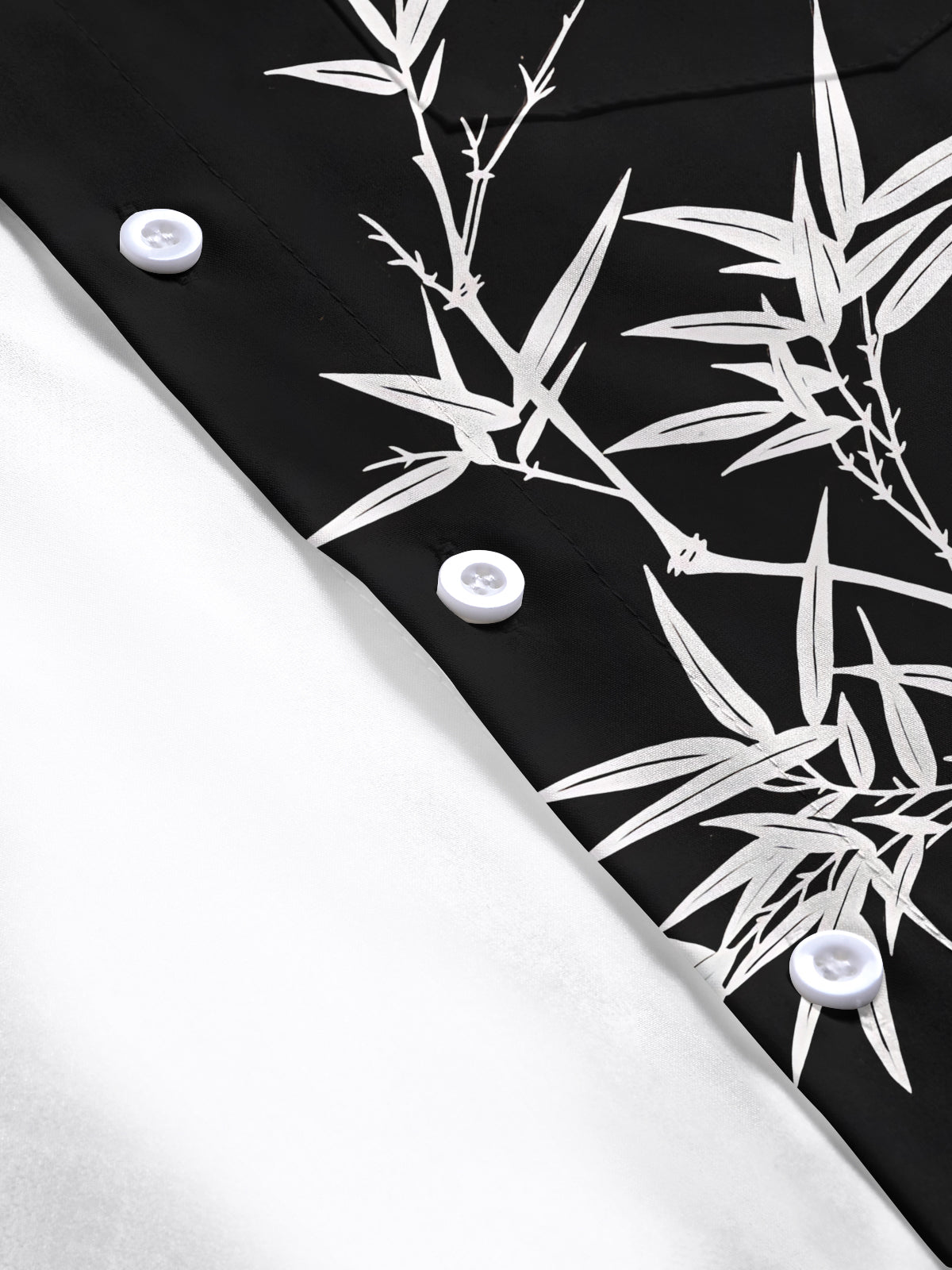 Bamboo Print Men's Pocket Short Sleeve Shirts