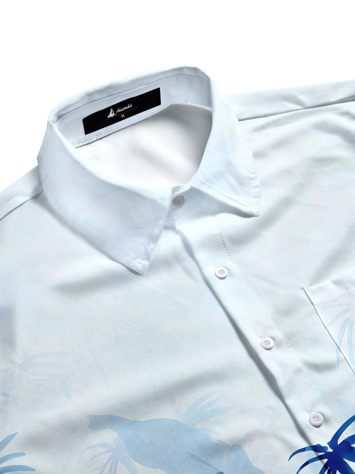 Bamboo Leaf Men's Pocket Long Sleeve Shirts