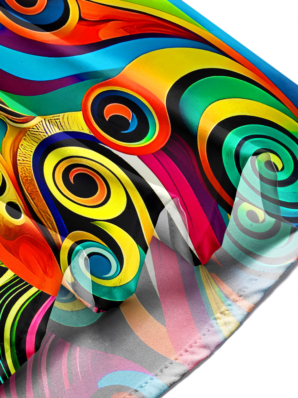 Colorful Swirl Abstract Geometry Men's Pocket Short Sleeve Shirts