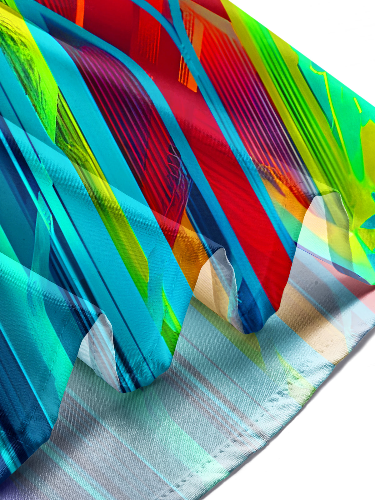 Colorful Line Geometry Men's Pocket Short Sleeve Shirts