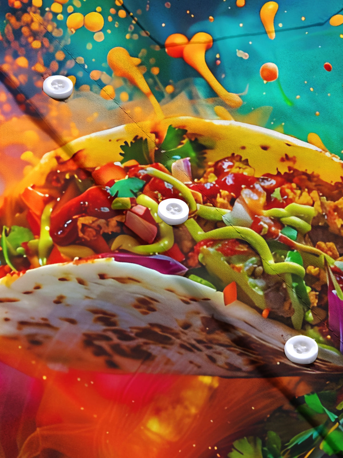 Delicious Taco Print Men's Pocket Short Sleeve Shirts