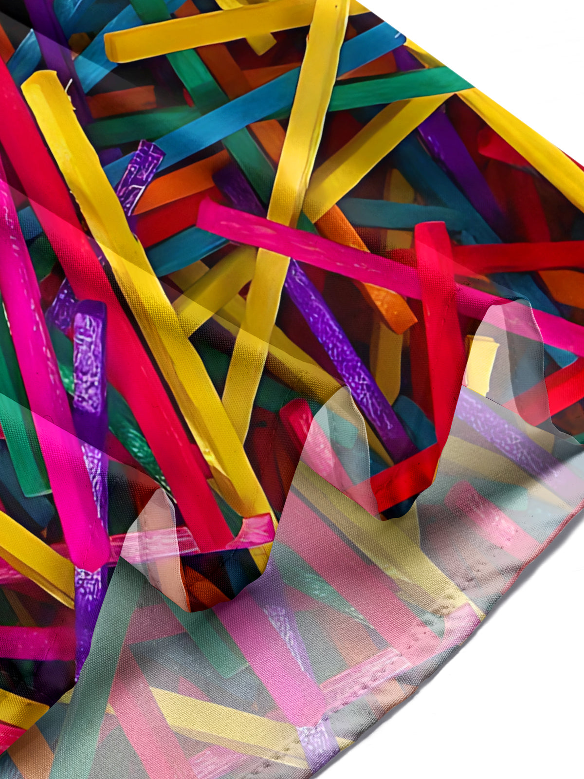 Colorful Wooden Stick Print Men's Pocket Short Sleeve Shirts