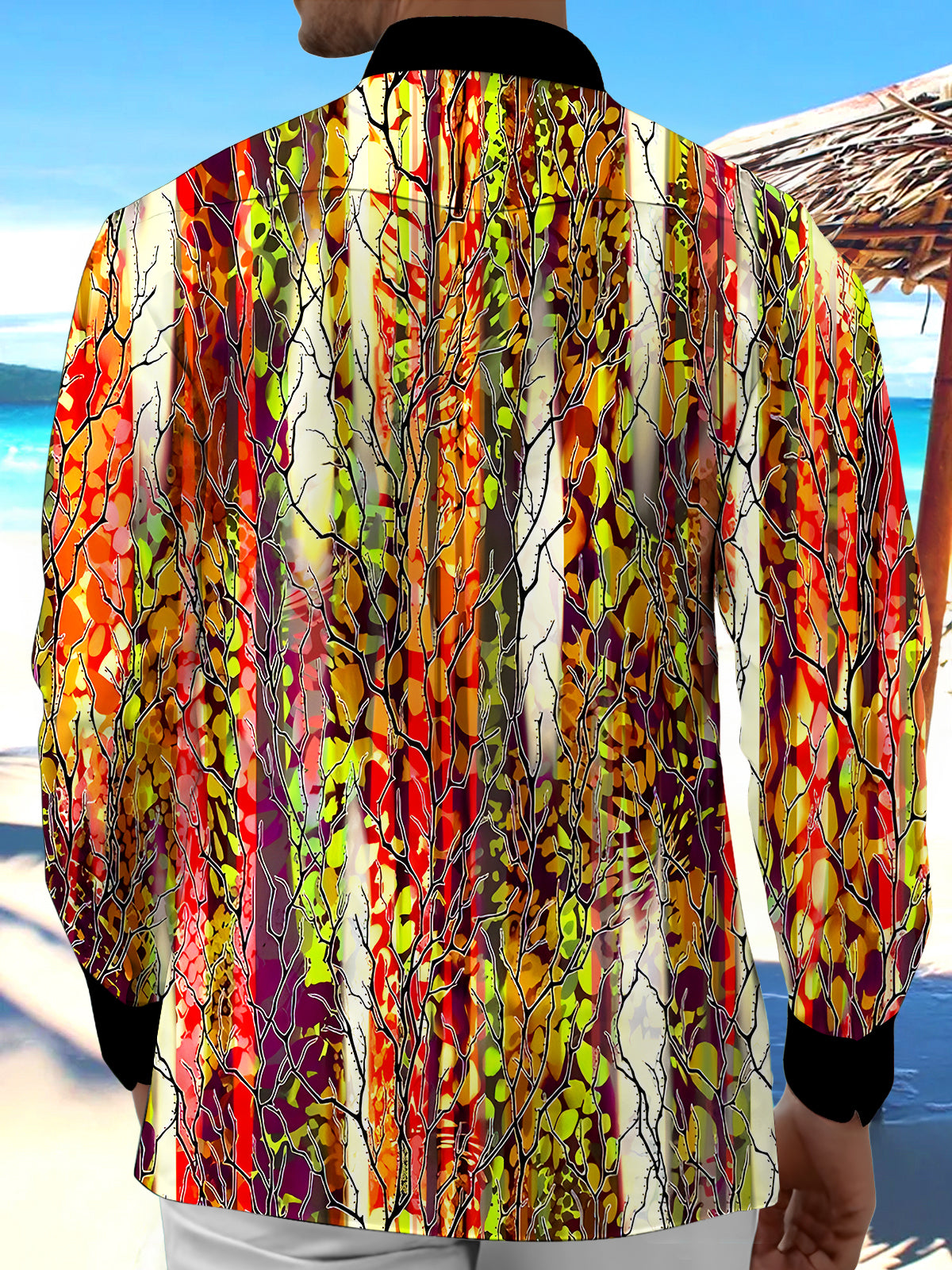 Tie Dye Men's Pocket Long Sleeve Shirts