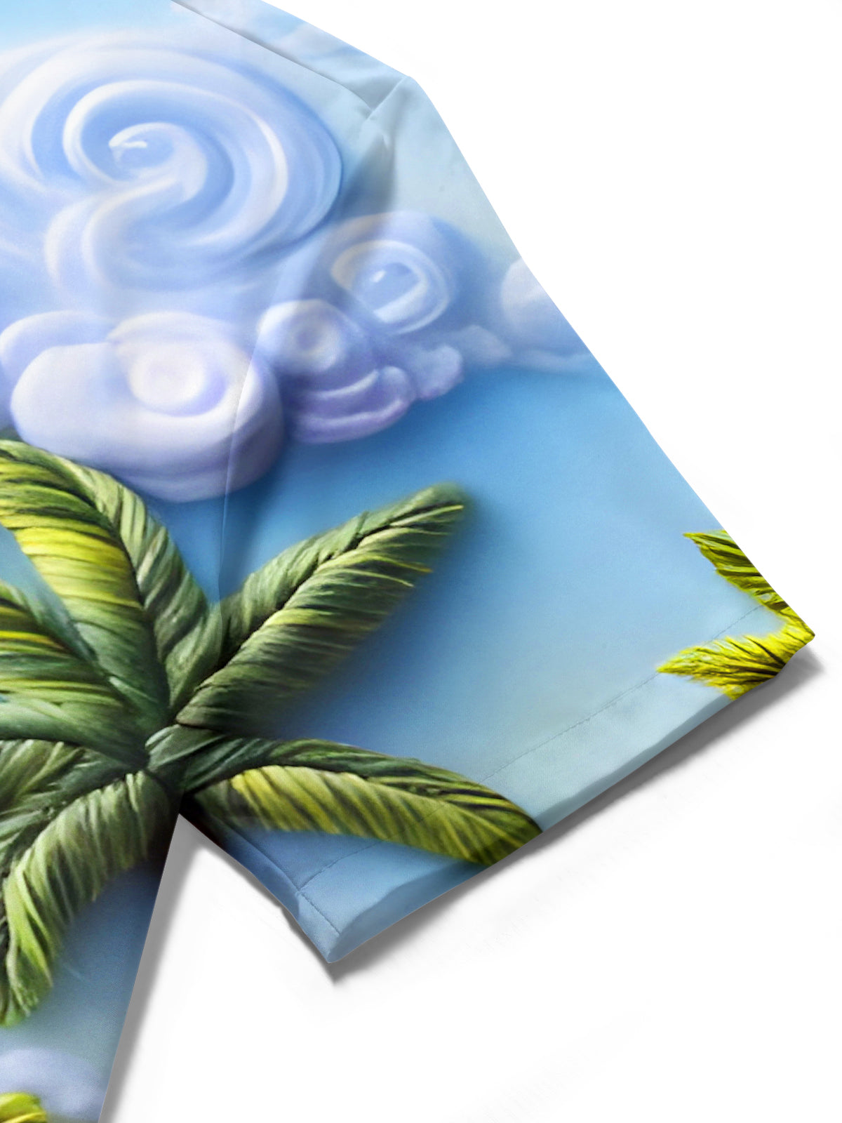 Hawaiian Coconut Palm Beach Floral Men's Pocket Short Sleeve Shirts