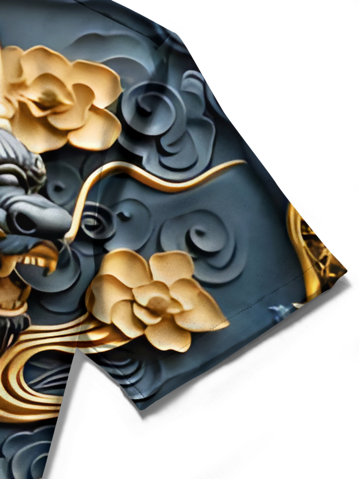 Dragon Flower Art Print Men's Pocket Short Sleeve Shirts