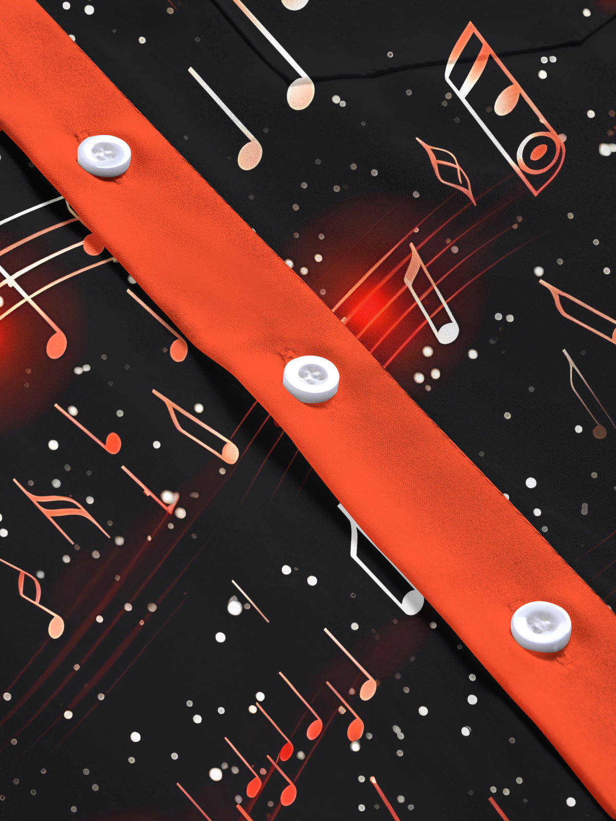 Music Note Art Print Men's Pocket Long Sleeve Shirts